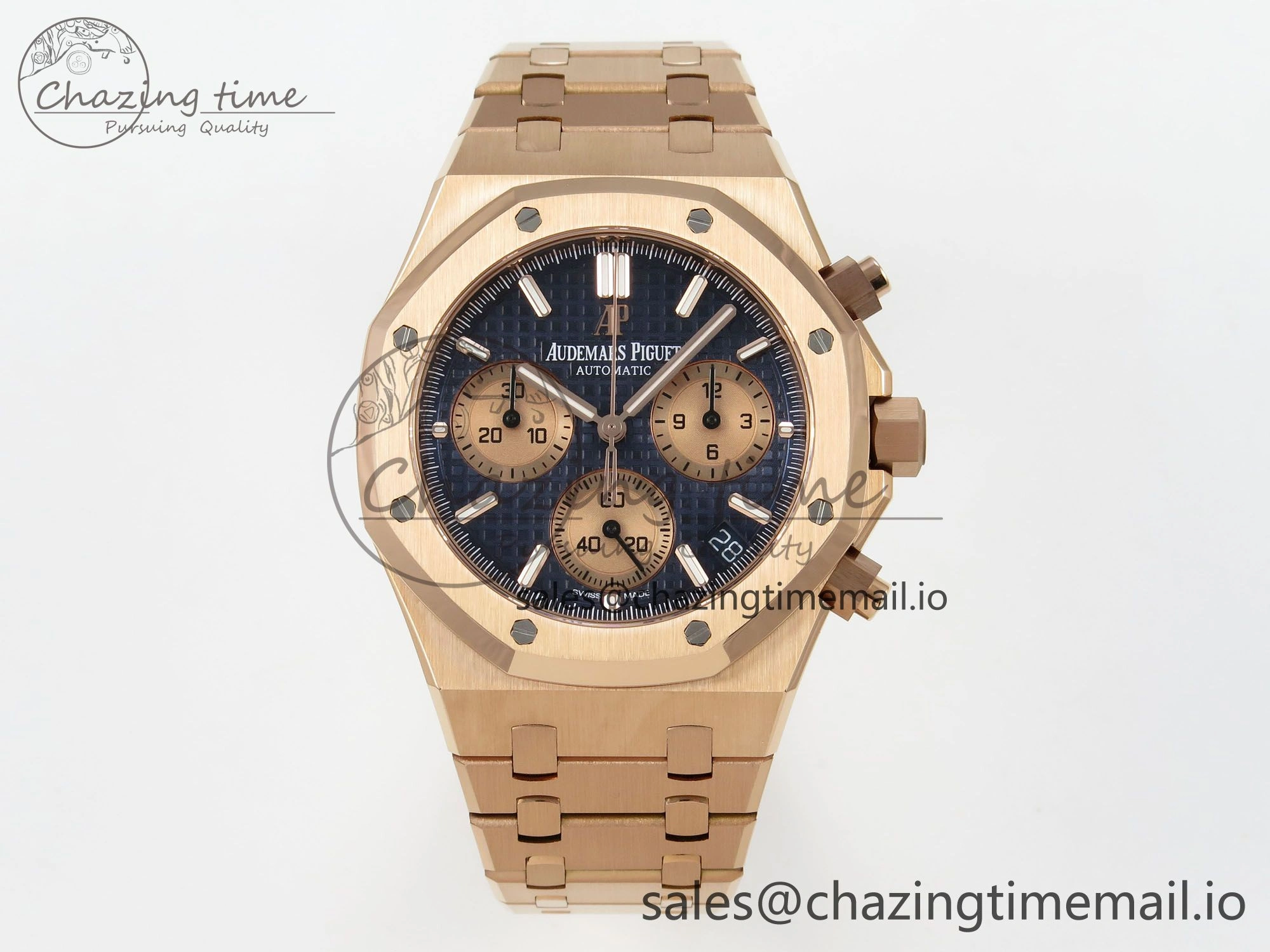 NewStyle Royal Oak Chrono 26240 APSF 1:1 Best Edition Blue RG Dial on RG Bracelet SA4401 Super Clone 4235