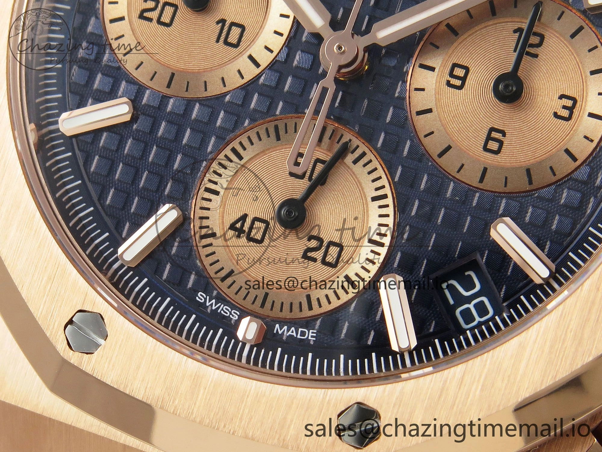 NewStyle Royal Oak Chrono 26240 APSF 1:1 Best Edition Blue RG Dial on RG Bracelet SA4401 Super Clone 4235