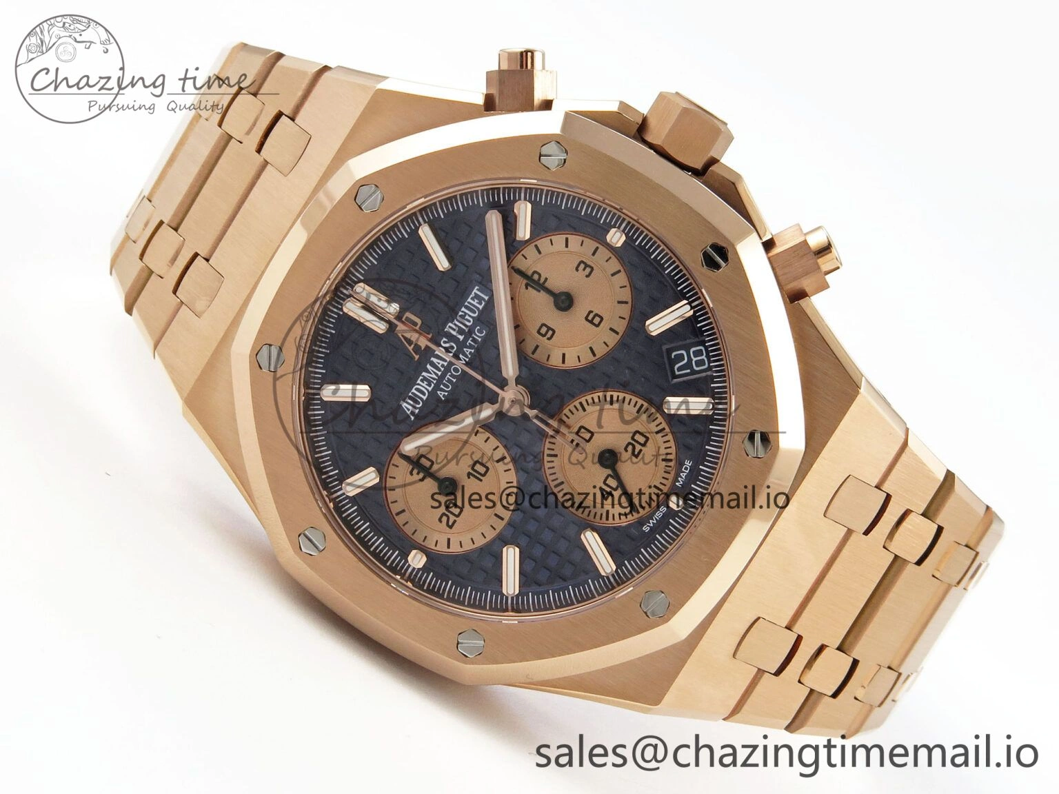 NewStyle Royal Oak Chrono 26240 APSF 1:1 Best Edition Blue RG Dial on RG Bracelet SA4401 Super Clone 4235