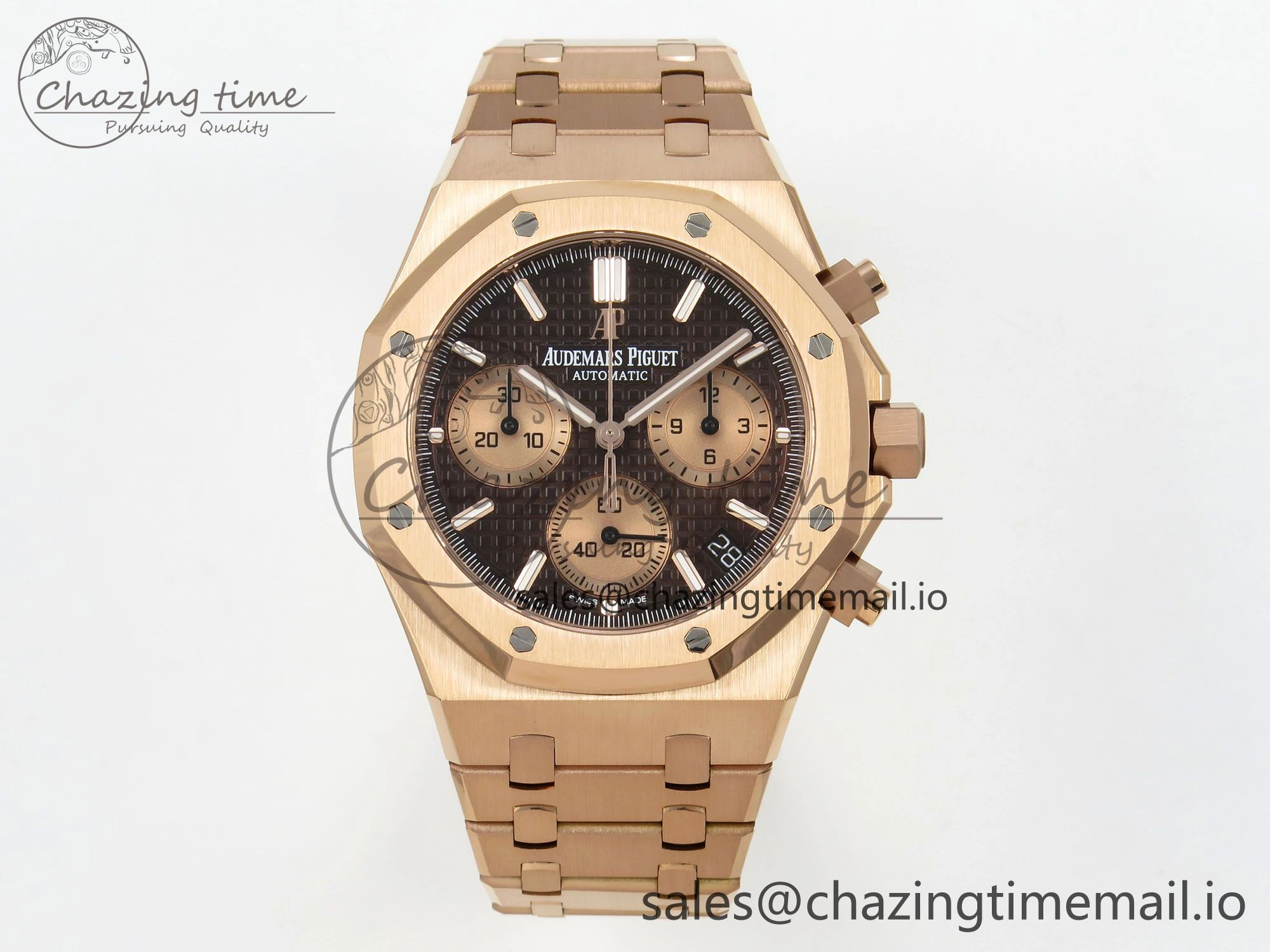 Affordable Royal Oak Chrono 26240 APSF 1:1 Best Edition Brown RG Dial on RG Bracelet SA4401 Super Clone 4233