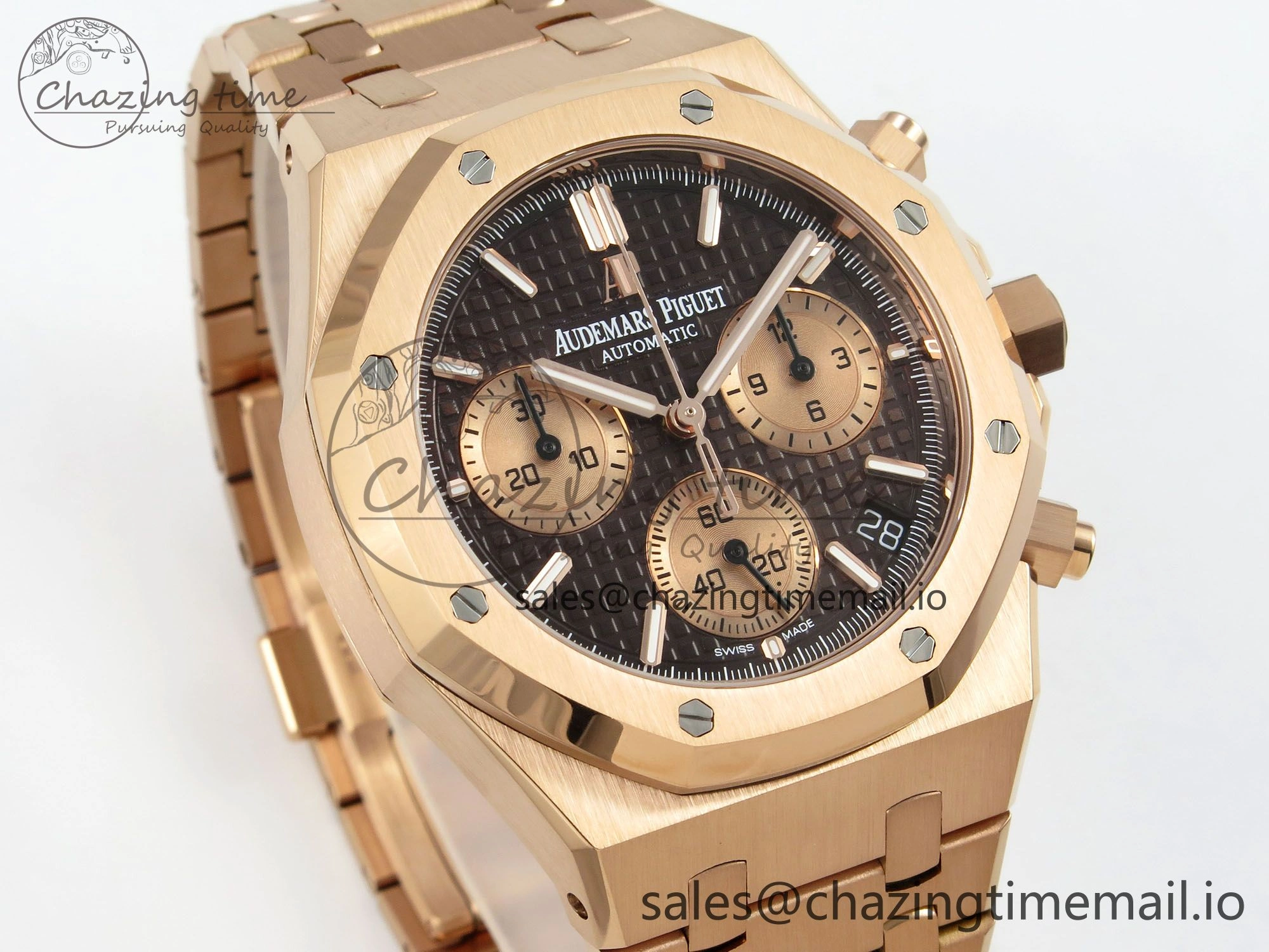 Affordable Royal Oak Chrono 26240 APSF 1:1 Best Edition Brown RG Dial on RG Bracelet SA4401 Super Clone 4233