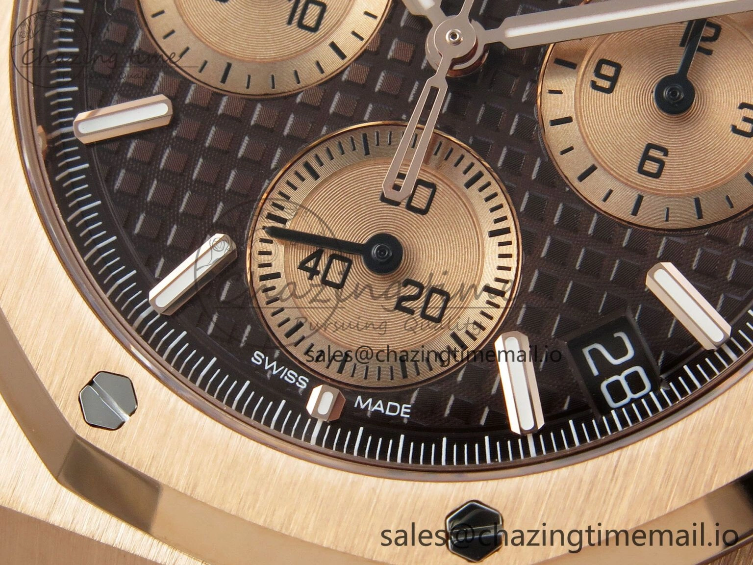 Affordable Royal Oak Chrono 26240 APSF 1:1 Best Edition Brown RG Dial on RG Bracelet SA4401 Super Clone 4233