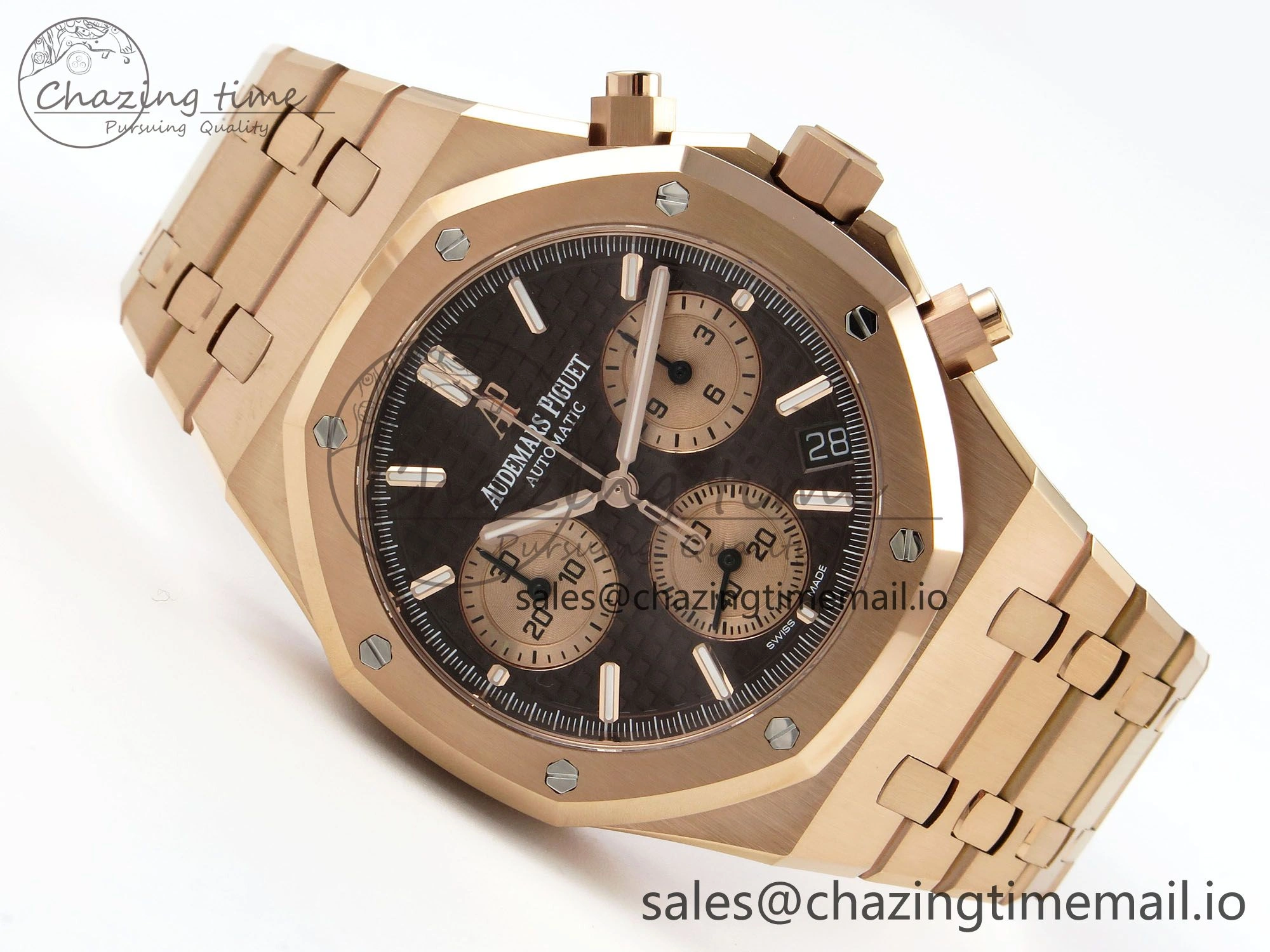 Affordable Royal Oak Chrono 26240 APSF 1:1 Best Edition Brown RG Dial on RG Bracelet SA4401 Super Clone 4233