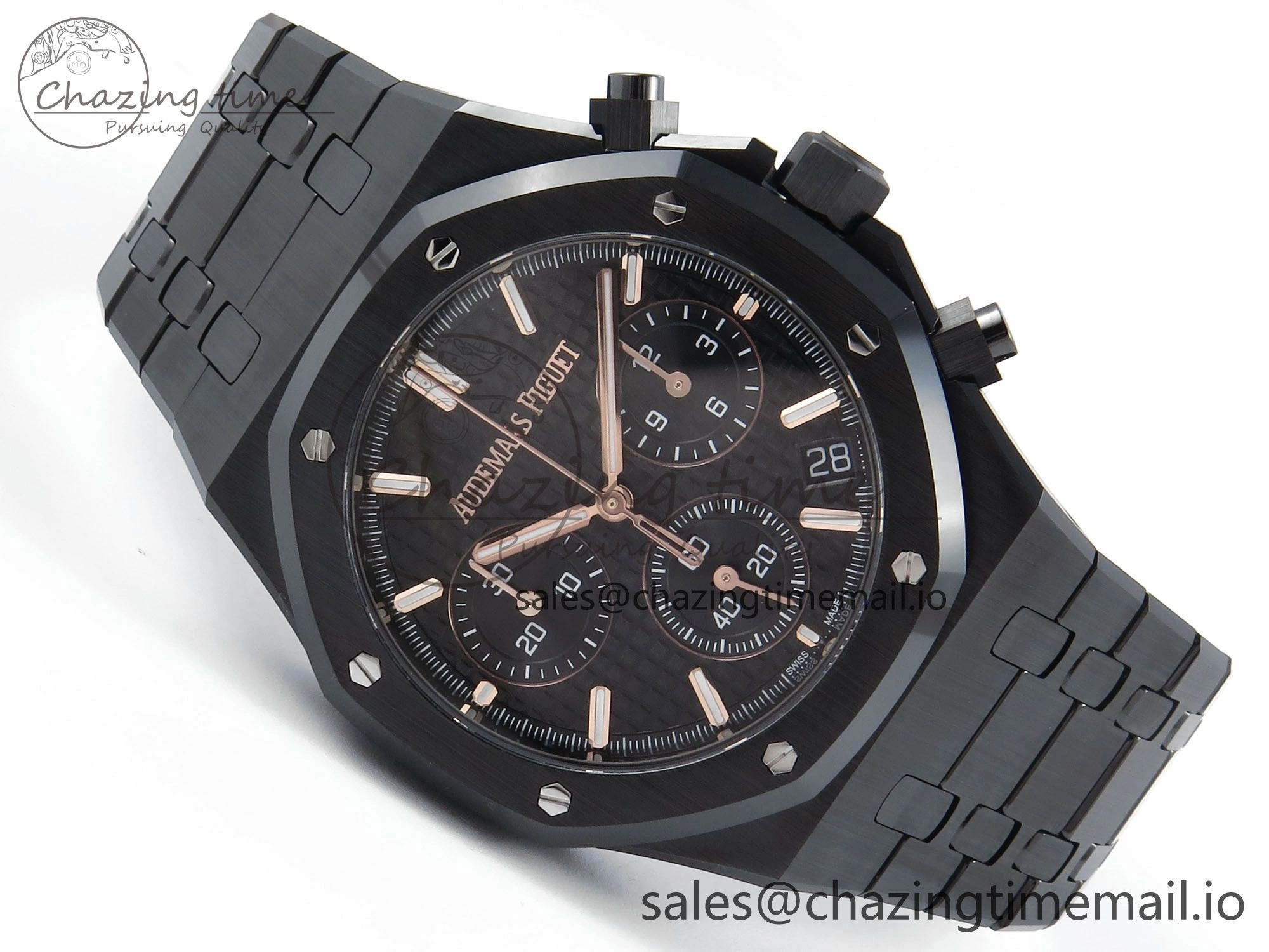 Vibrant Royal Oak Chrono 26240 Black Ceramic APSF 1:1 Best Edition on Ceramic Bracelet SA4401 Super Clone 4288