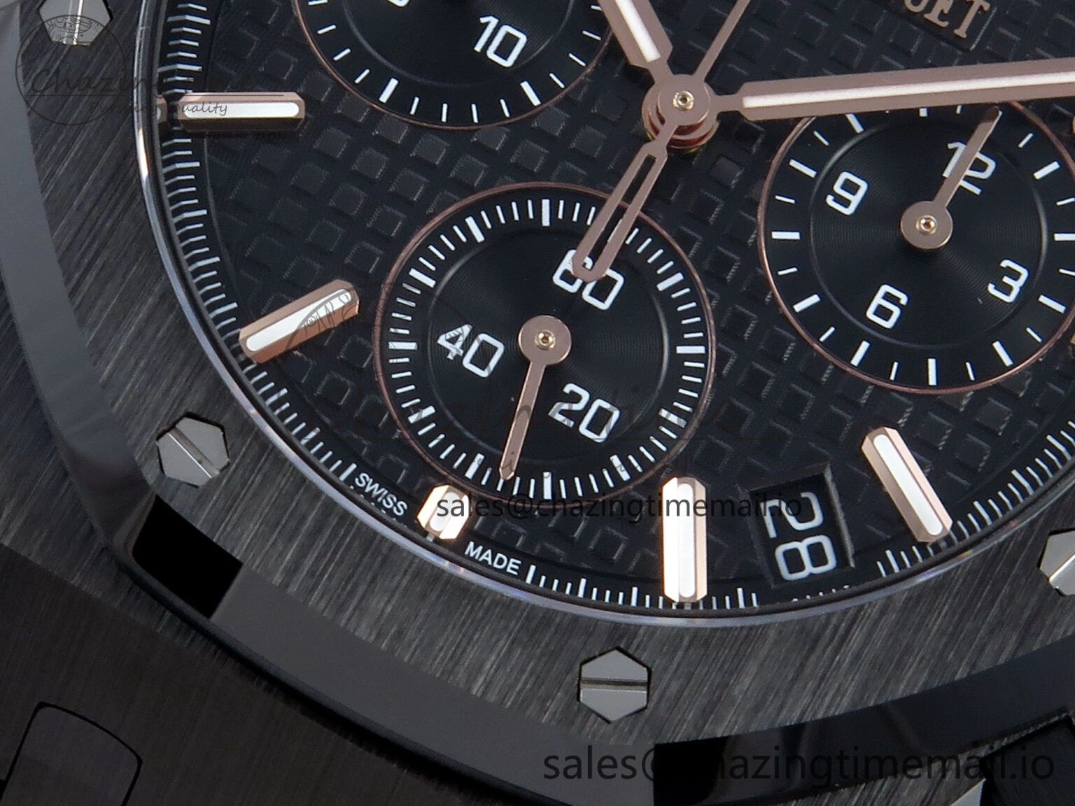 Vibrant Royal Oak Chrono 26240 Black Ceramic APSF 1:1 Best Edition on Ceramic Bracelet SA4401 Super Clone 4288