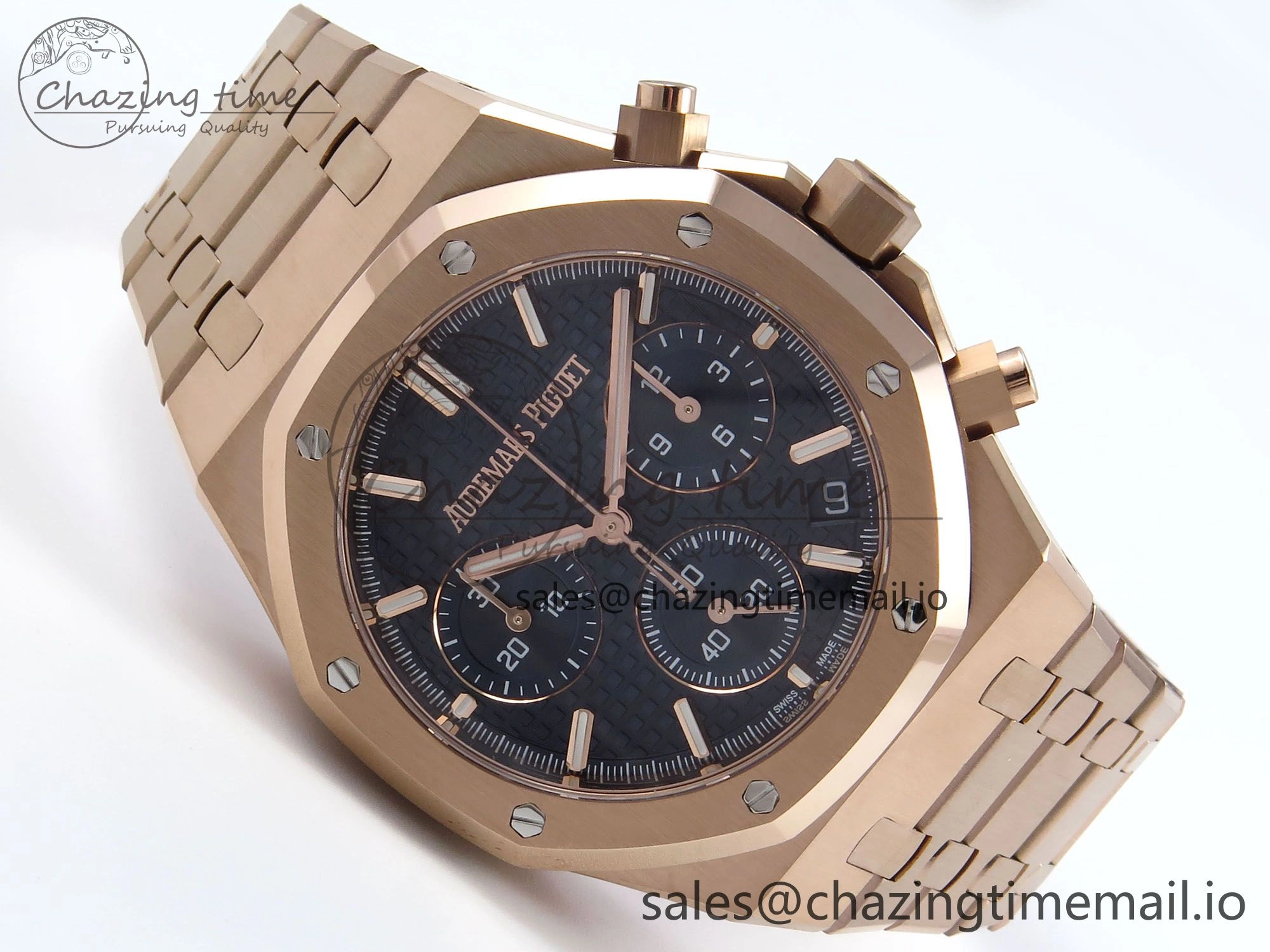 Royal Oak Chrono 26240 RG APSF 1:1 Best Edition Blue Dial on RG Bracelet SA4401 Super Clone EyeCatching 4278