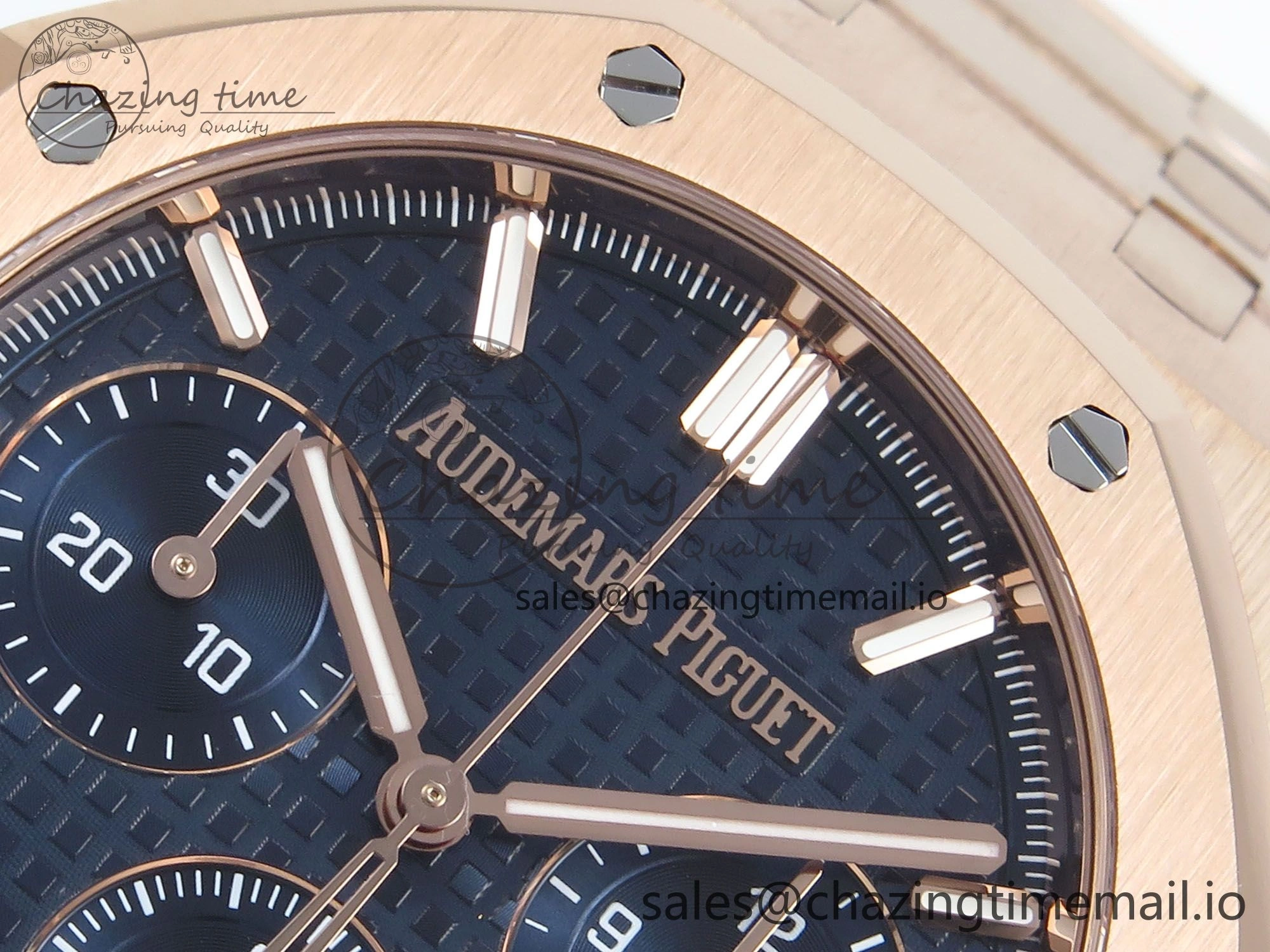 Royal Oak Chrono 26240 RG APSF 1:1 Best Edition Blue Dial on RG Bracelet SA4401 Super Clone EyeCatching 4278