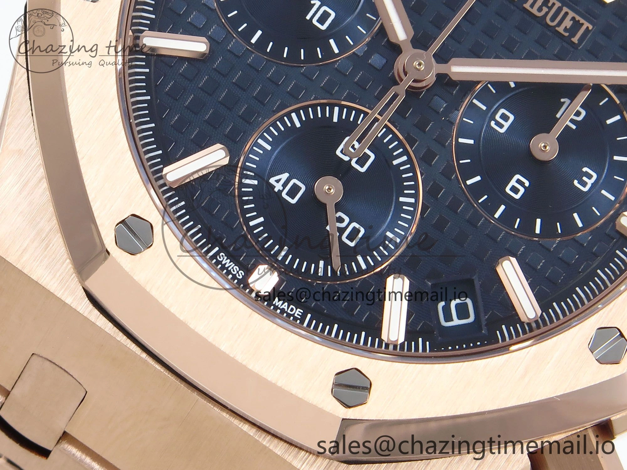 Royal Oak Chrono 26240 RG APSF 1:1 Best Edition Blue Dial on RG Bracelet SA4401 Super Clone EyeCatching 4278