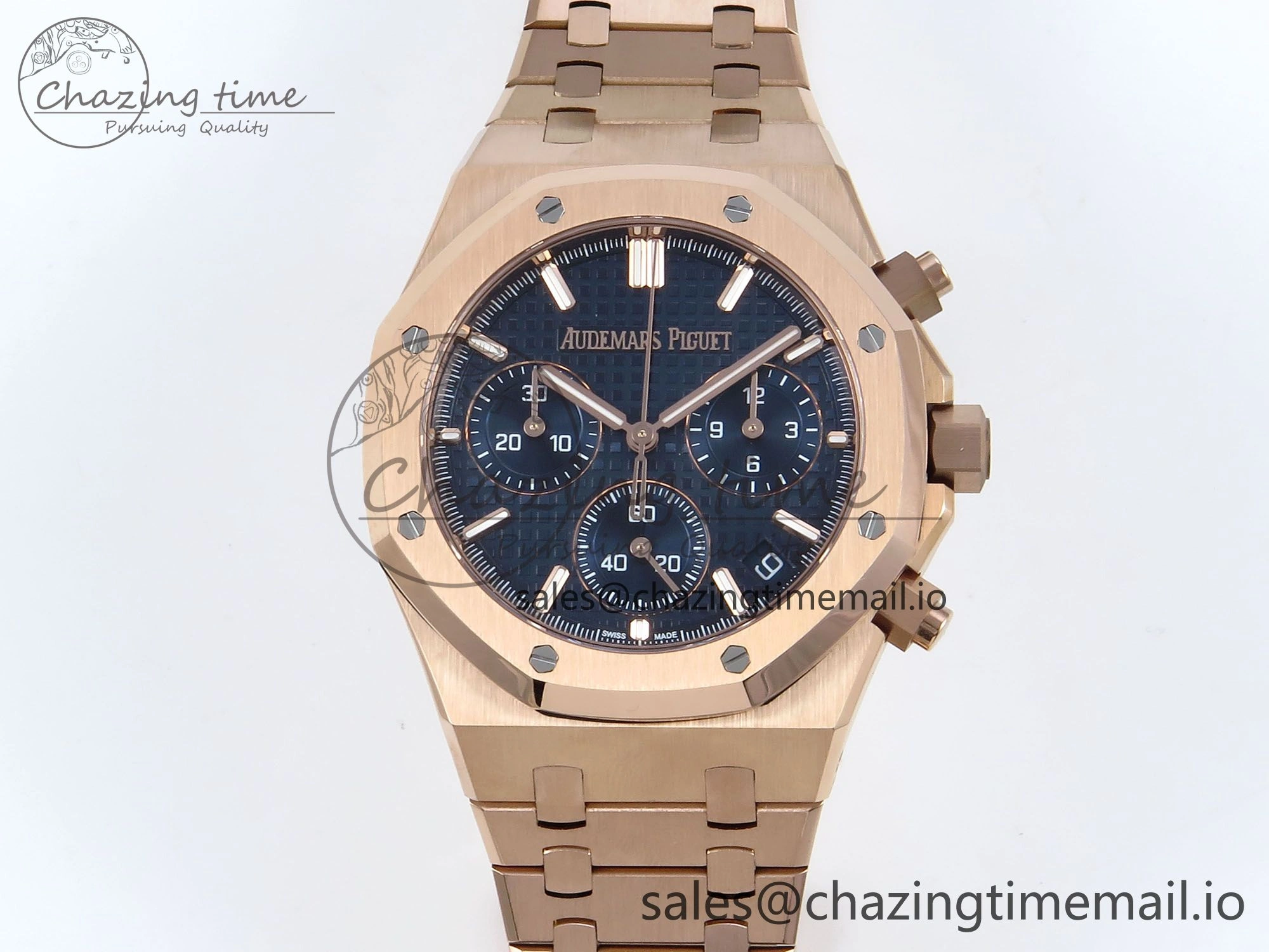 Royal Oak Chrono 26240 RG APSF 1:1 Best Edition Blue Dial on RG Bracelet SA4401 Super Clone EyeCatching 4278