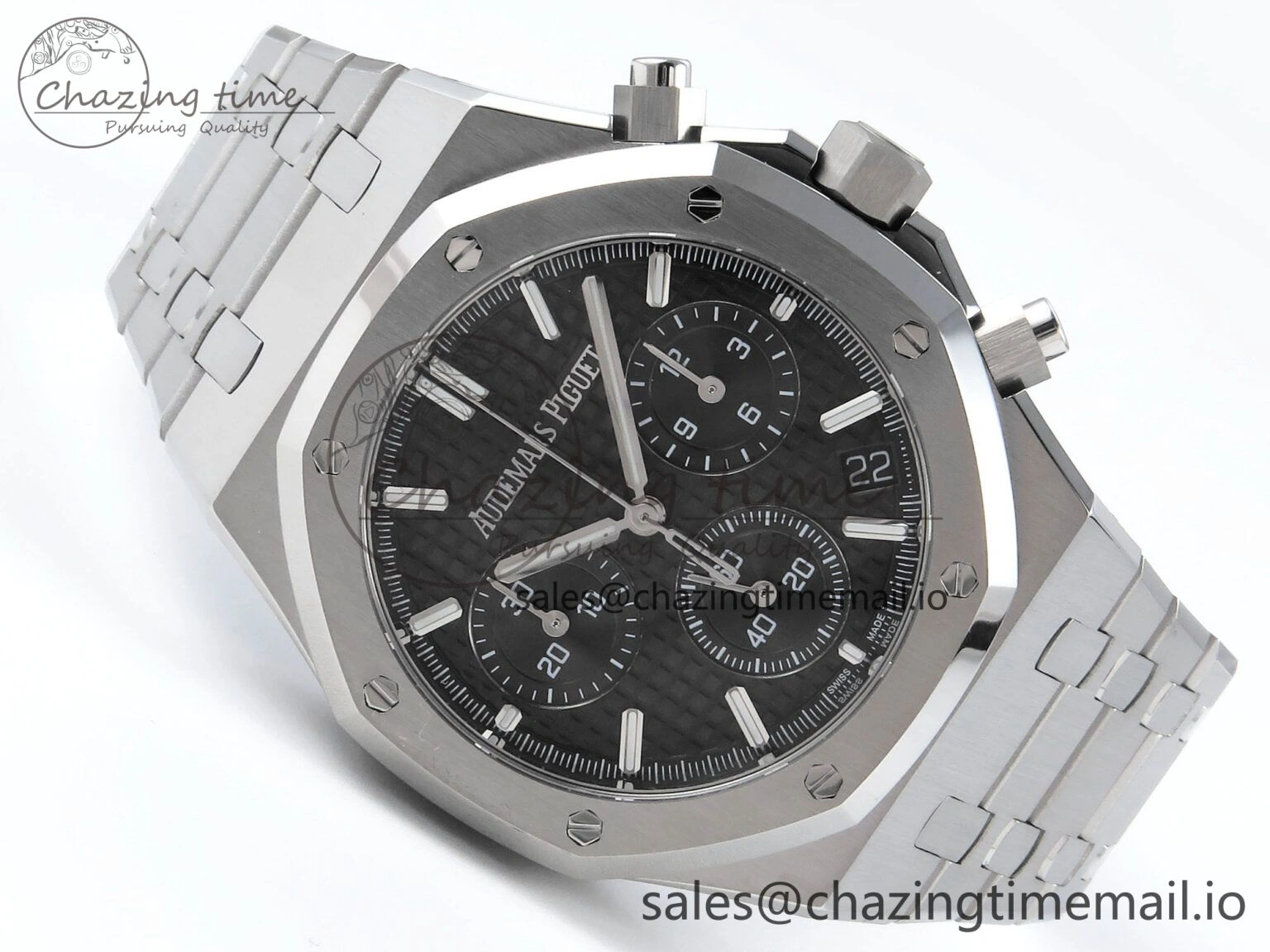 SoftTouch Royal Oak Chrono 26240 SS APSF 1:1 Best Edition Black Dial on SS Bracelet SA4401 Super Clone 4261