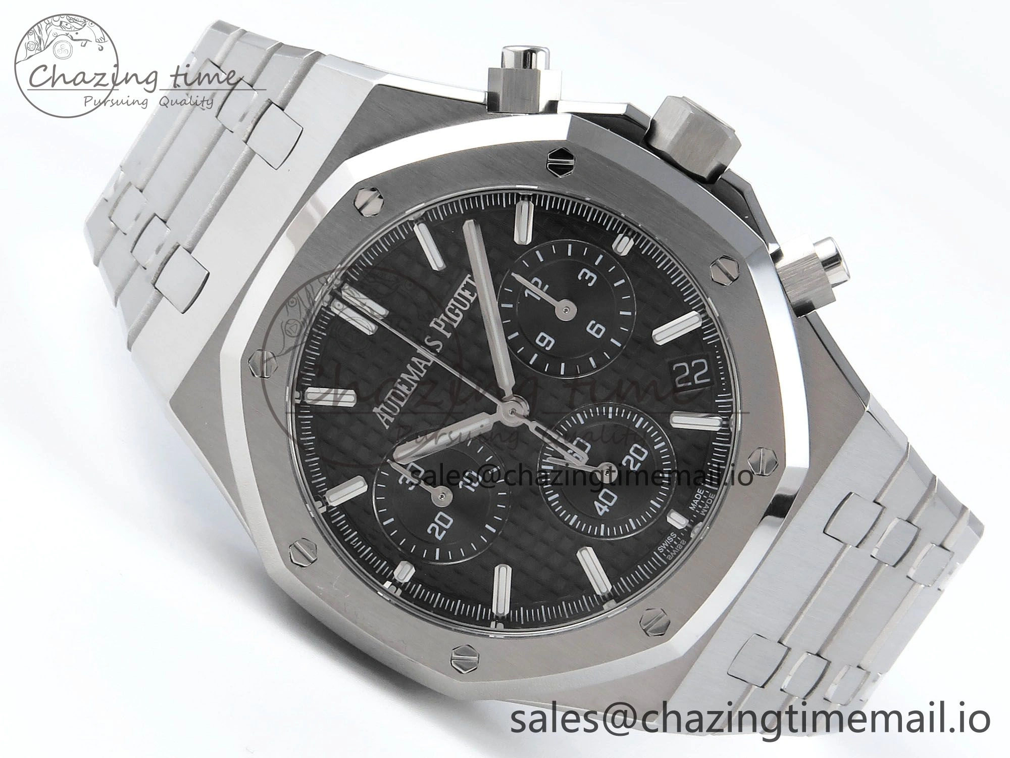 SoftTouch Royal Oak Chrono 26240 SS APSF 1:1 Best Edition Black Dial on SS Bracelet SA4401 Super Clone 4261