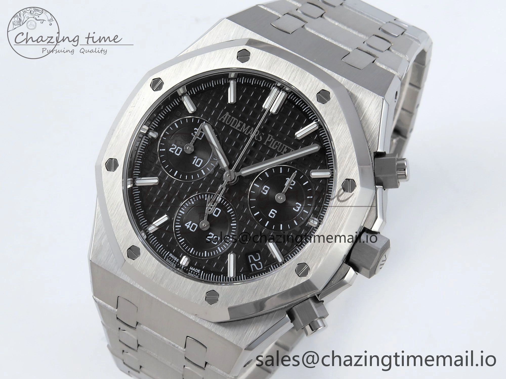 SoftTouch Royal Oak Chrono 26240 SS APSF 1:1 Best Edition Black Dial on SS Bracelet SA4401 Super Clone 4261