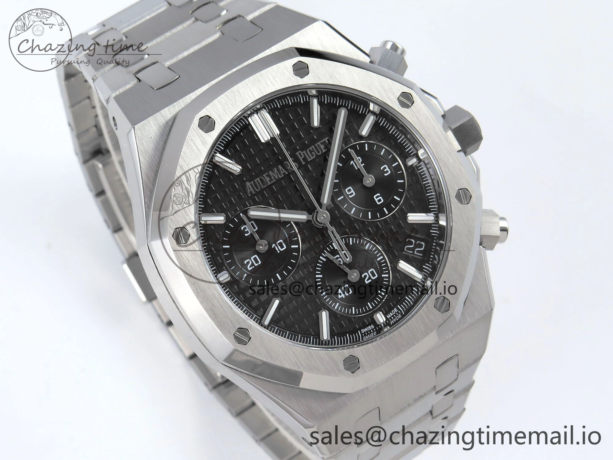 SoftTouch Royal Oak Chrono 26240 SS APSF 1:1 Best Edition Black Dial on SS Bracelet SA4401 Super Clone 4261