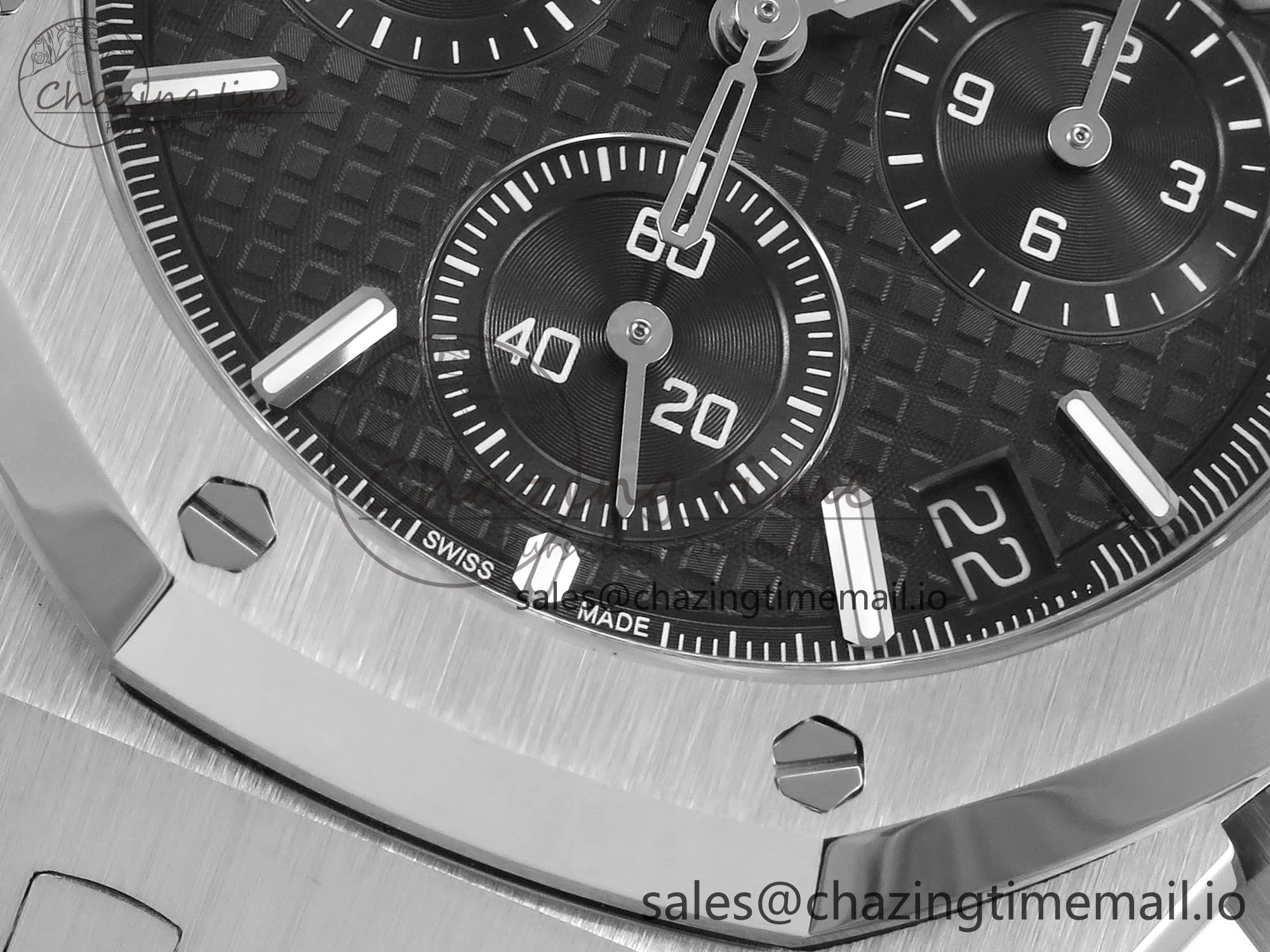 SoftTouch Royal Oak Chrono 26240 SS APSF 1:1 Best Edition Black Dial on SS Bracelet SA4401 Super Clone 4261