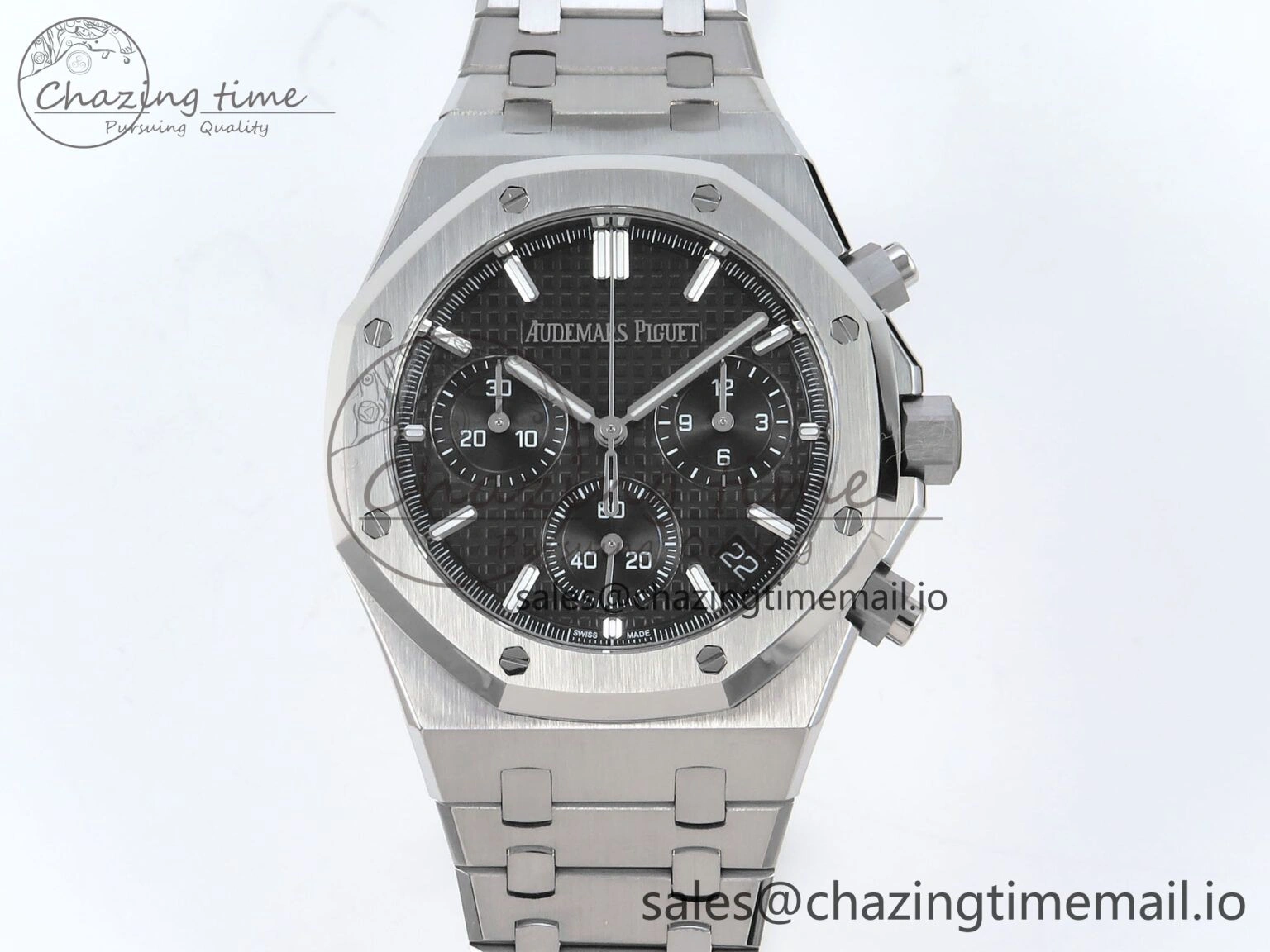 SoftTouch Royal Oak Chrono 26240 SS APSF 1:1 Best Edition Black Dial on SS Bracelet SA4401 Super Clone 4261