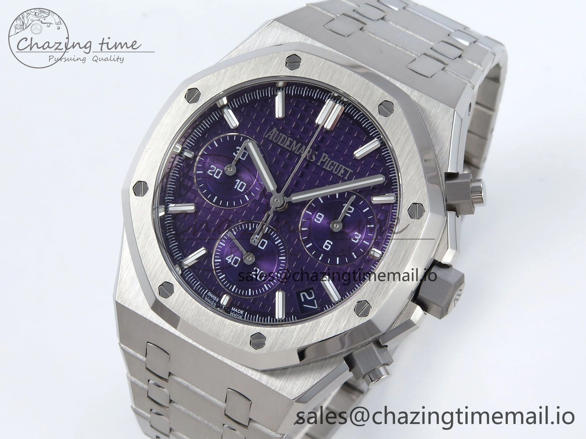 AllSeason Royal Oak Chrono 26240 SS APSF 1:1 Best Edition Purple Dial on SS Bracelet SA4401 Super Clone 4263