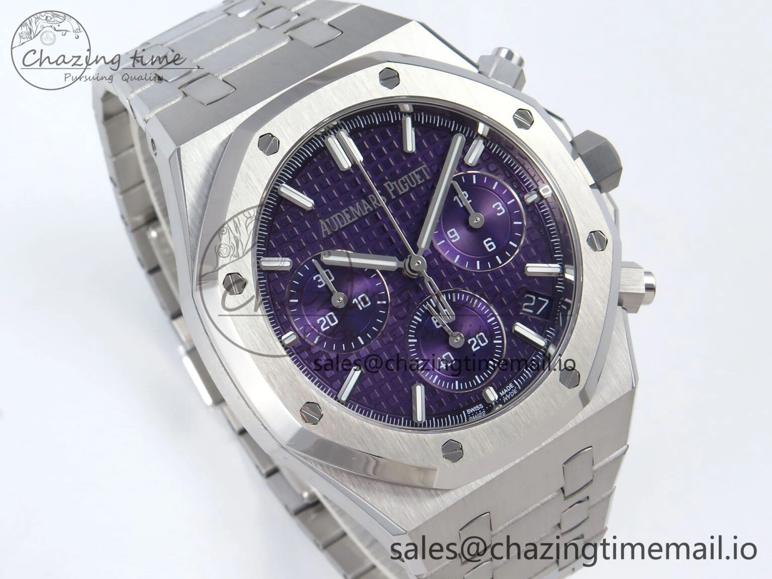 AllSeason Royal Oak Chrono 26240 SS APSF 1:1 Best Edition Purple Dial on SS Bracelet SA4401 Super Clone 4263