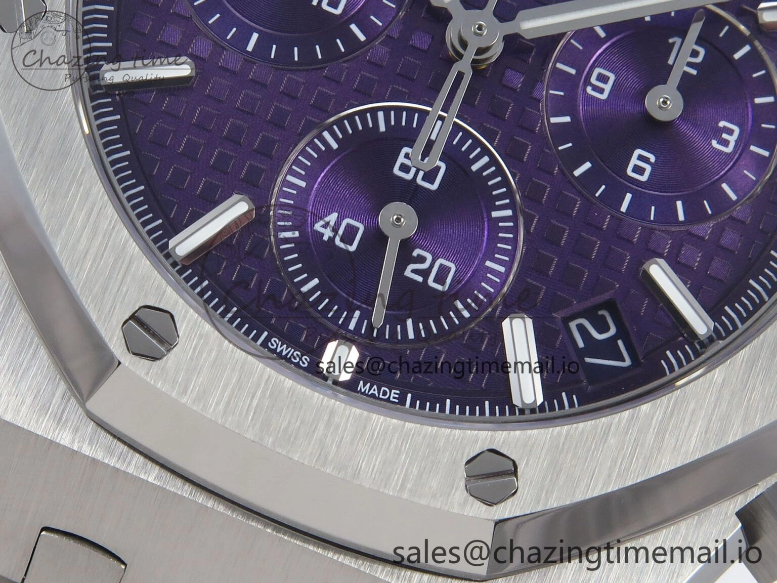 AllSeason Royal Oak Chrono 26240 SS APSF 1:1 Best Edition Purple Dial on SS Bracelet SA4401 Super Clone 4263