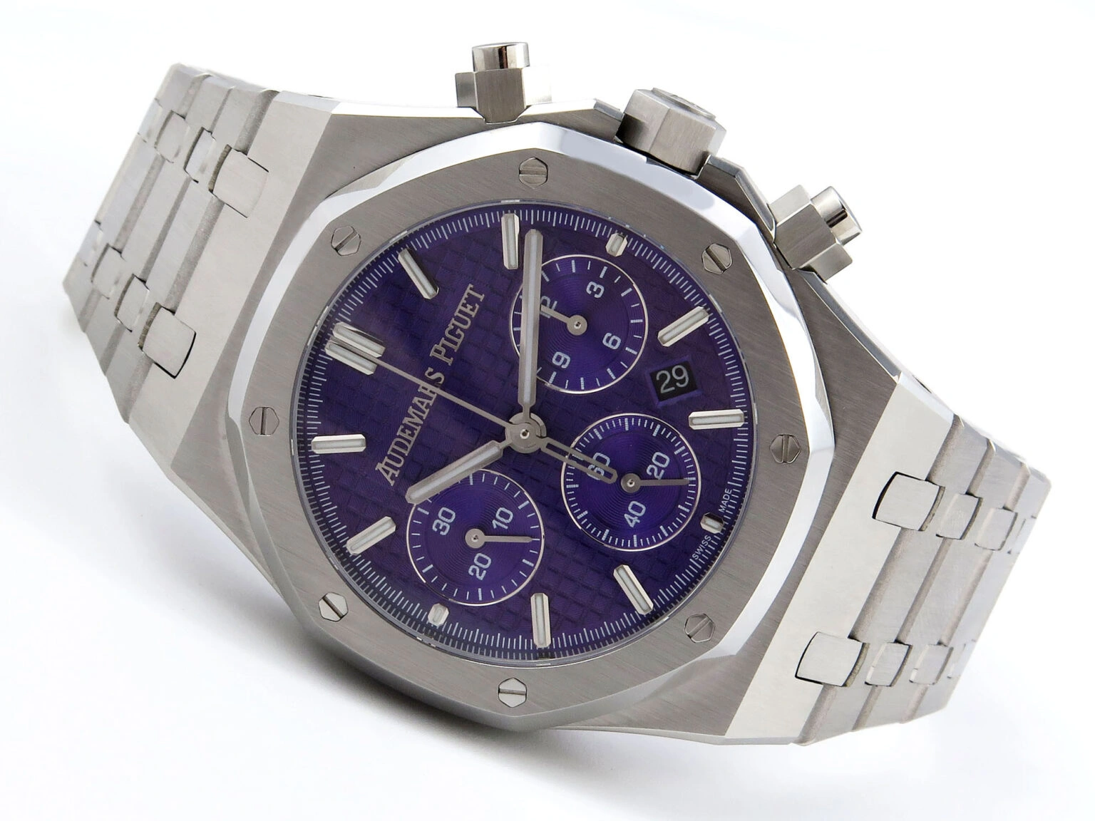 Stylish Royal Oak Chrono 26240 SS IPF Best Edition Purple Dial on SS Bracelet A 4406