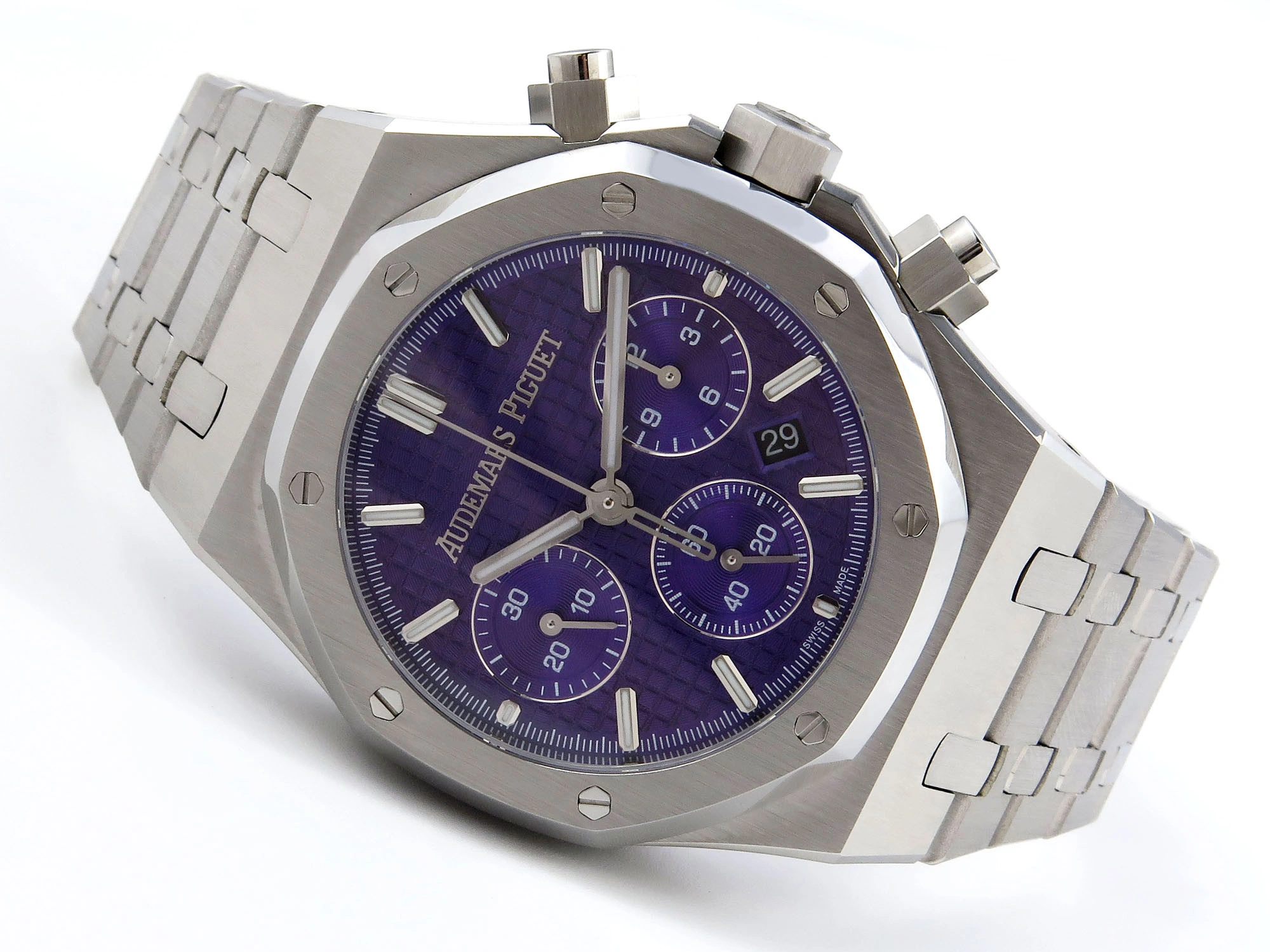 Stylish Royal Oak Chrono 26240 SS IPF Best Edition Purple Dial on SS Bracelet A 4406