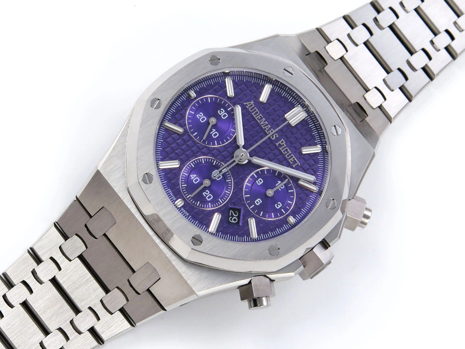 Stylish Royal Oak Chrono 26240 SS IPF Best Edition Purple Dial on SS Bracelet A 4406