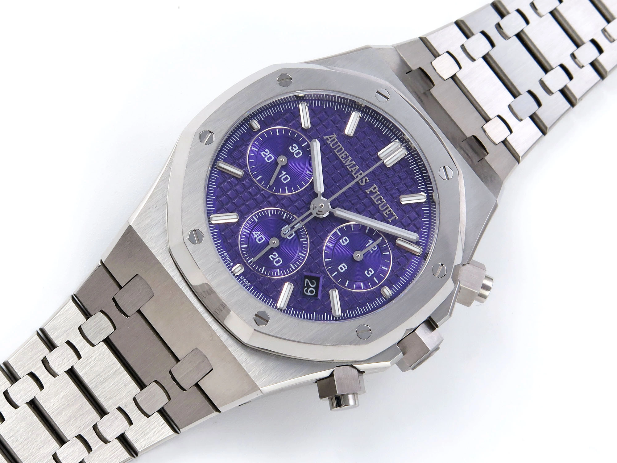 Stylish Royal Oak Chrono 26240 SS IPF Best Edition Purple Dial on SS Bracelet A 4406