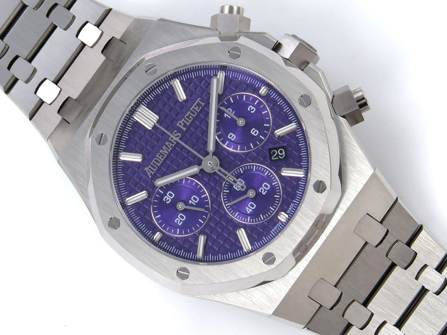 Stylish Royal Oak Chrono 26240 SS IPF Best Edition Purple Dial on SS Bracelet A 4406