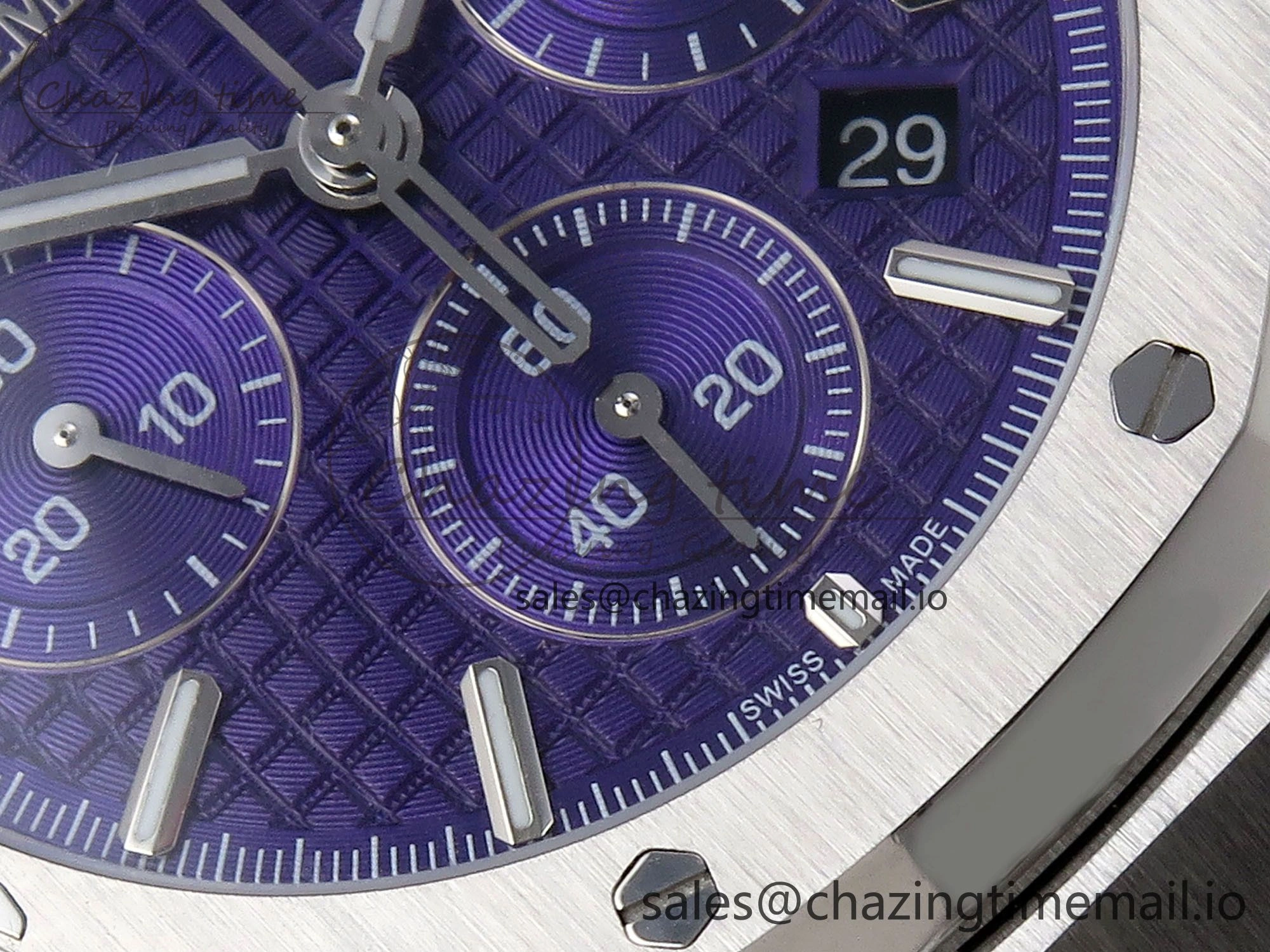 Stylish Royal Oak Chrono 26240 SS IPF Best Edition Purple Dial on SS Bracelet A 4406