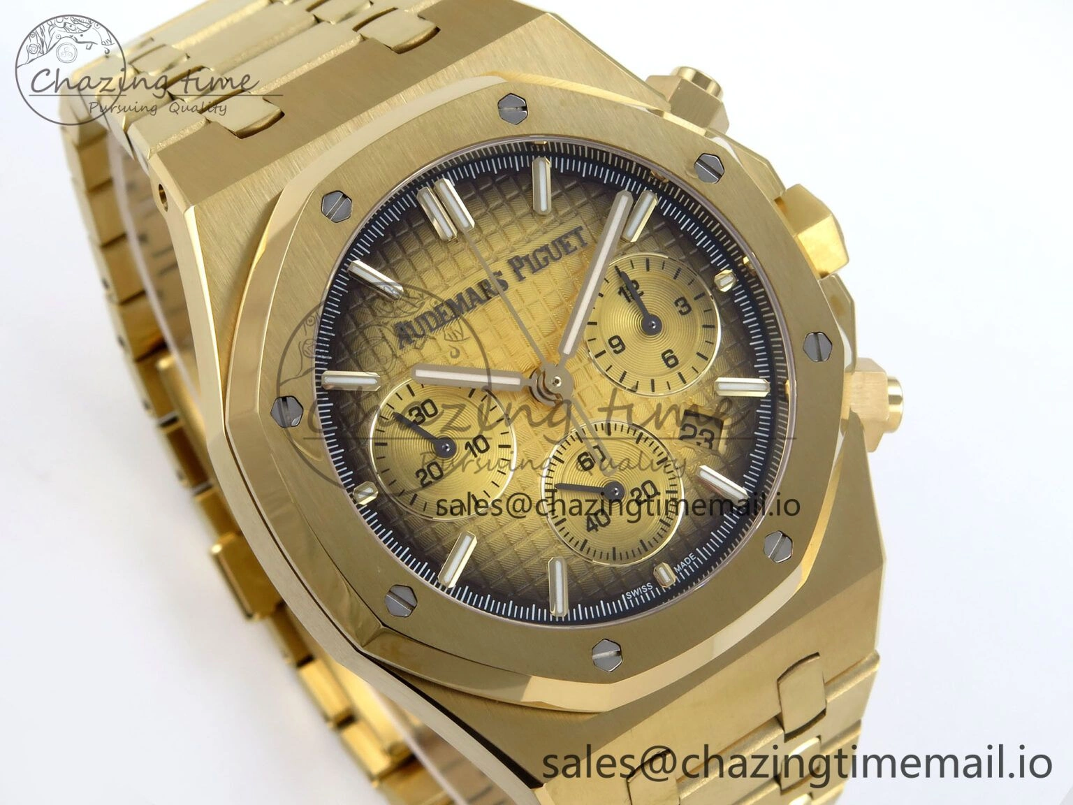 HighQuality Royal Oak Chrono 26240BA YG BF Best Edition YG Dial on YG Bracelet A 4323