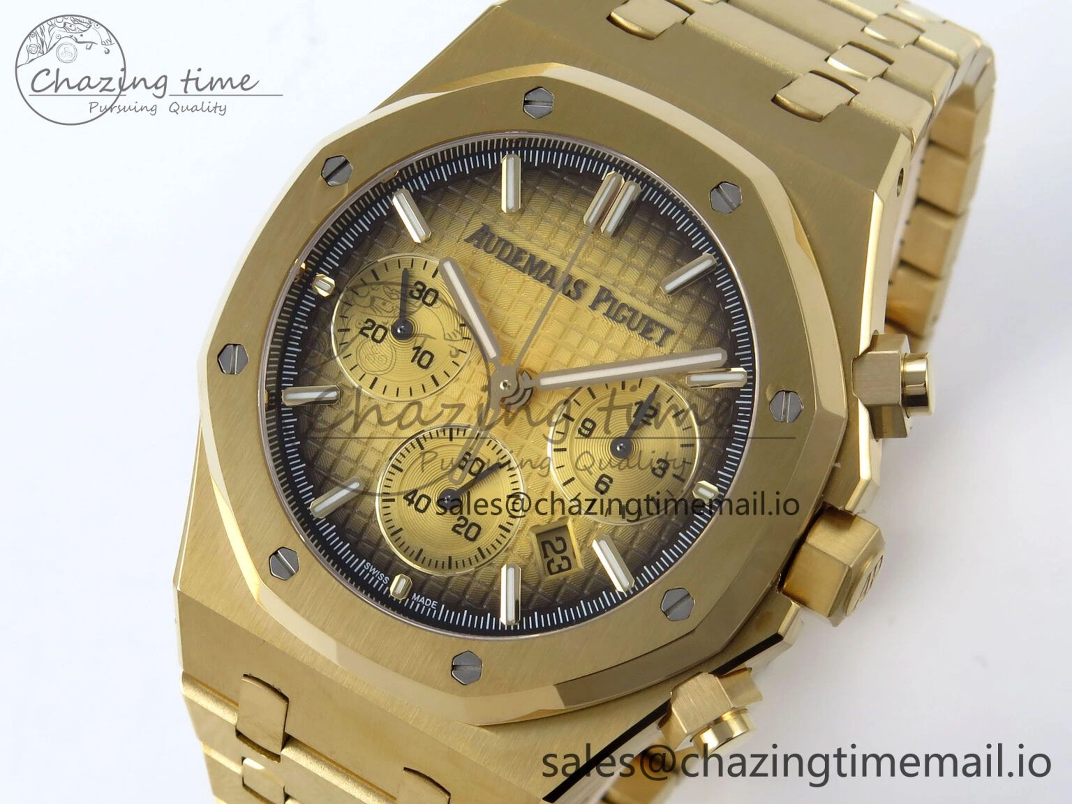 HighQuality Royal Oak Chrono 26240BA YG BF Best Edition YG Dial on YG Bracelet A 4323