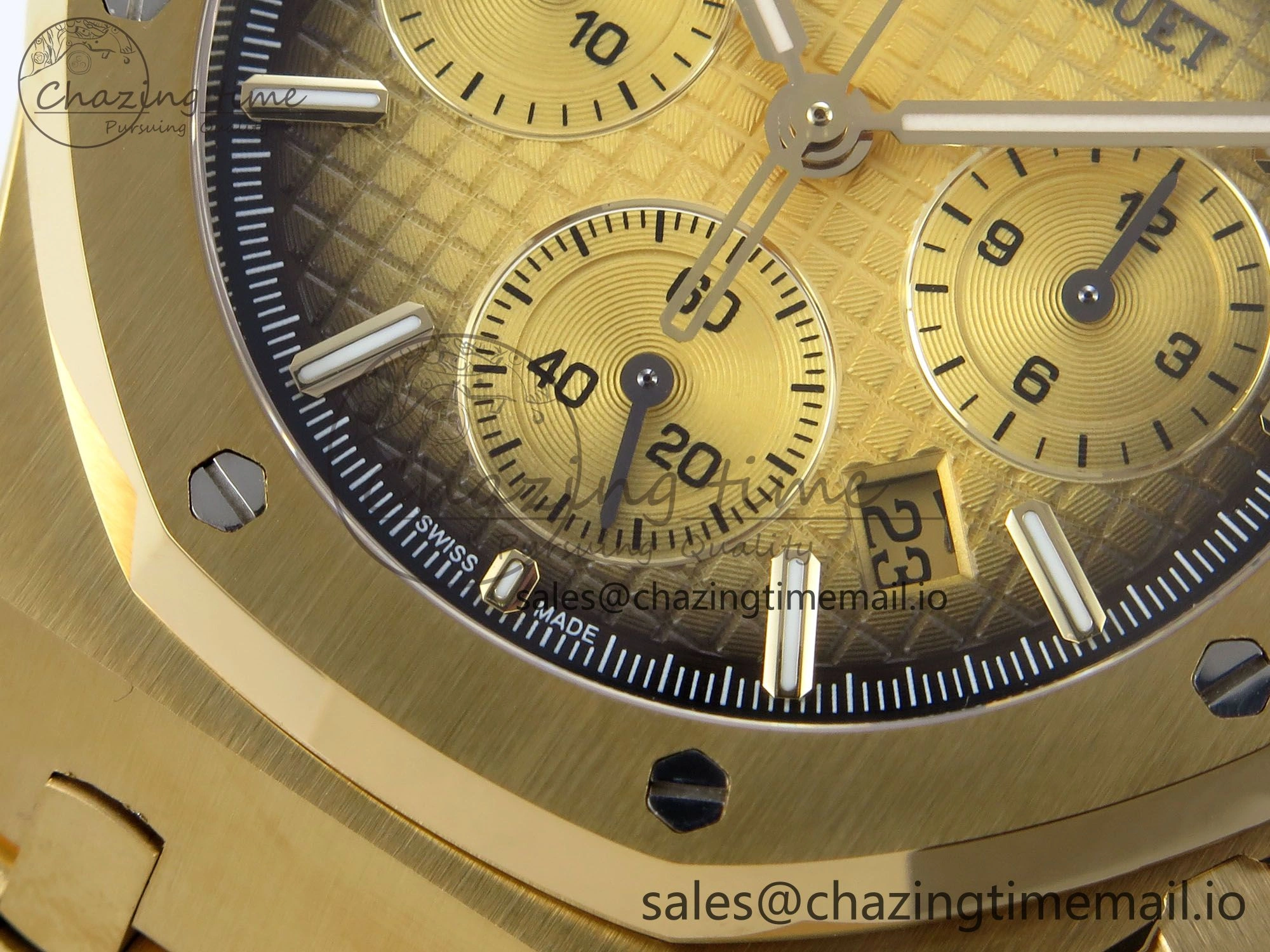 HighQuality Royal Oak Chrono 26240BA YG BF Best Edition YG Dial on YG Bracelet A 4323