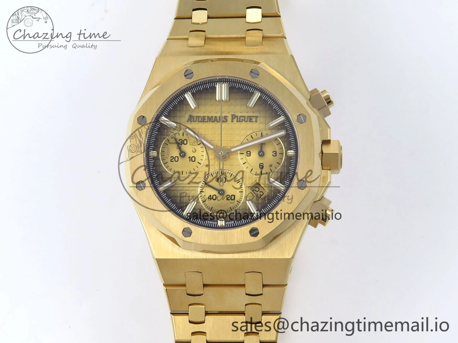HighQuality Royal Oak Chrono 26240BA YG BF Best Edition YG Dial on YG Bracelet A 4323