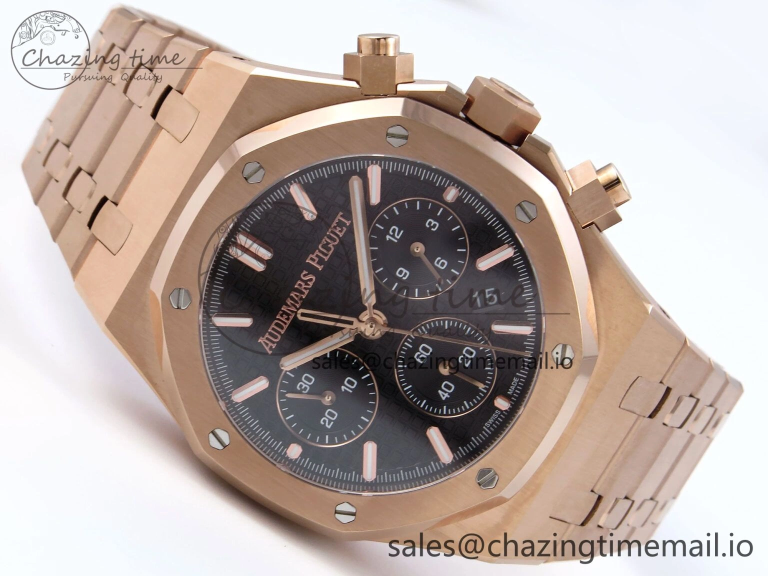Royal Oak Chrono 26240OR RG BF Best Edition Black Dial on RG Bracelet SH Popular 4328