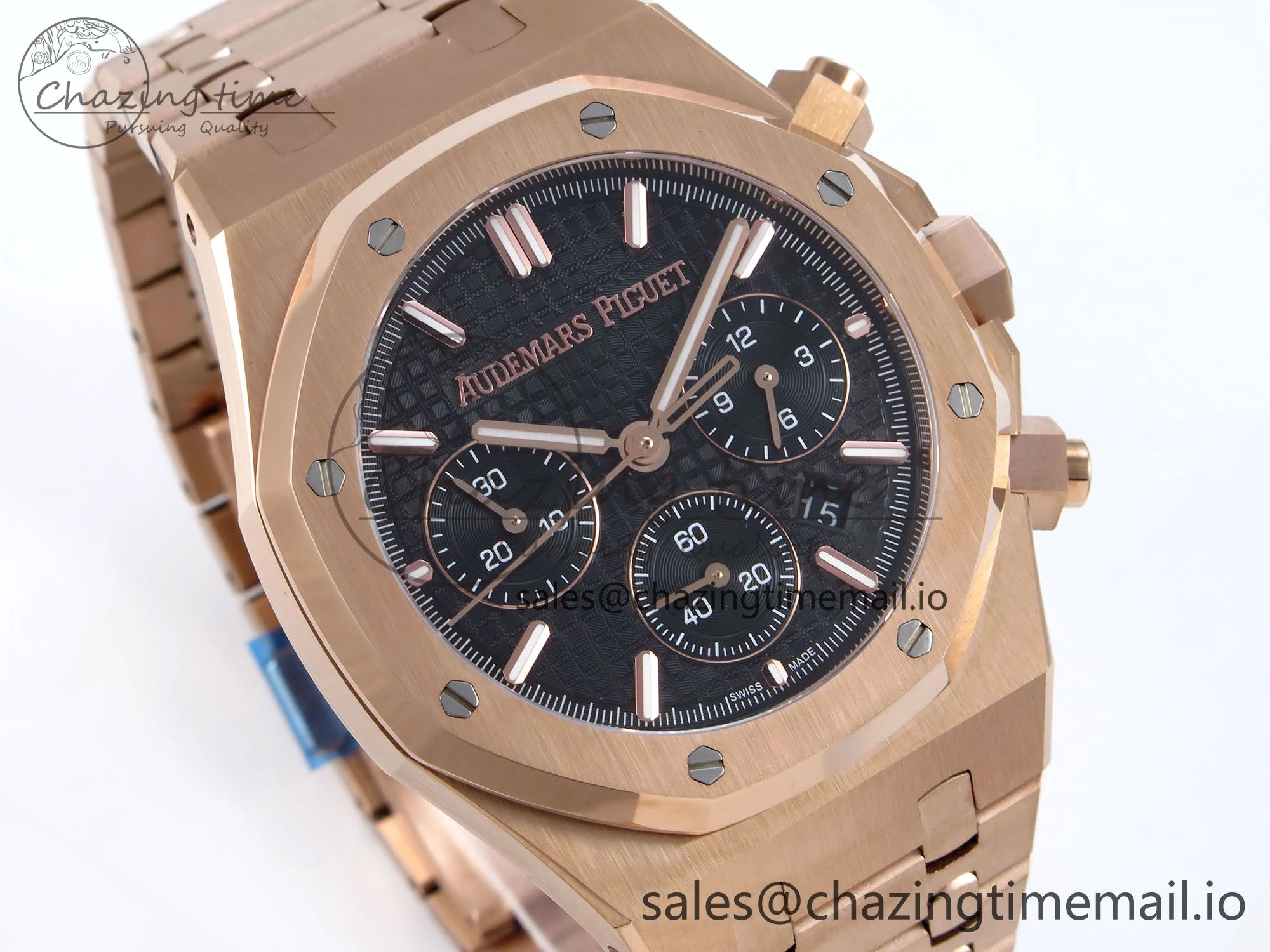 Royal Oak Chrono 26240OR RG BF Best Edition Black Dial on RG Bracelet SH Popular 4328