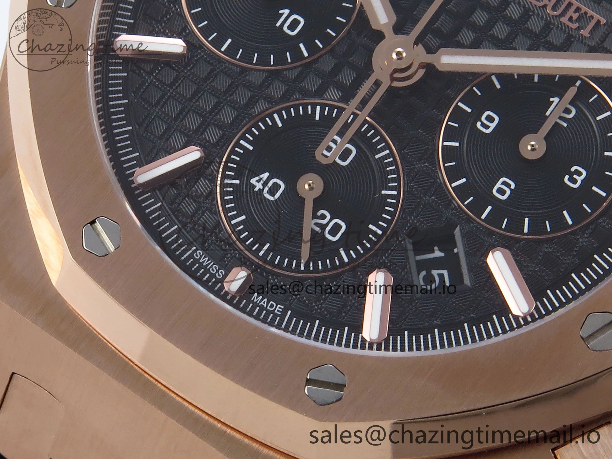 Royal Oak Chrono 26240OR RG BF Best Edition Black Dial on RG Bracelet SH Popular 4328