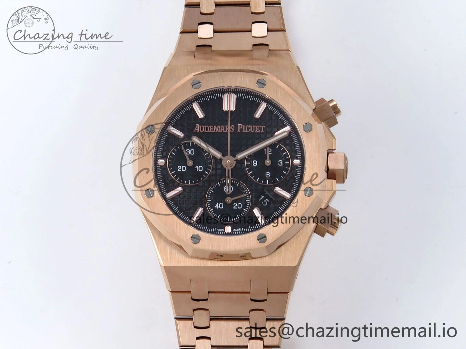 Royal Oak Chrono 26240OR RG BF Best Edition Black Dial on RG Bracelet SH Popular 4328