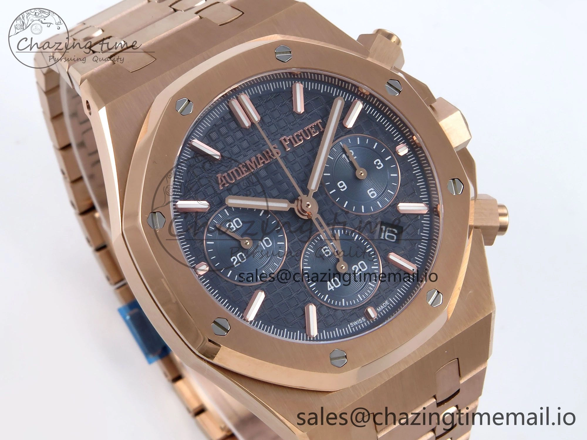 Royal Oak Chrono 26240OR RG BF Best Edition Blue Dial on RG Bracelet A Efficient 4324
