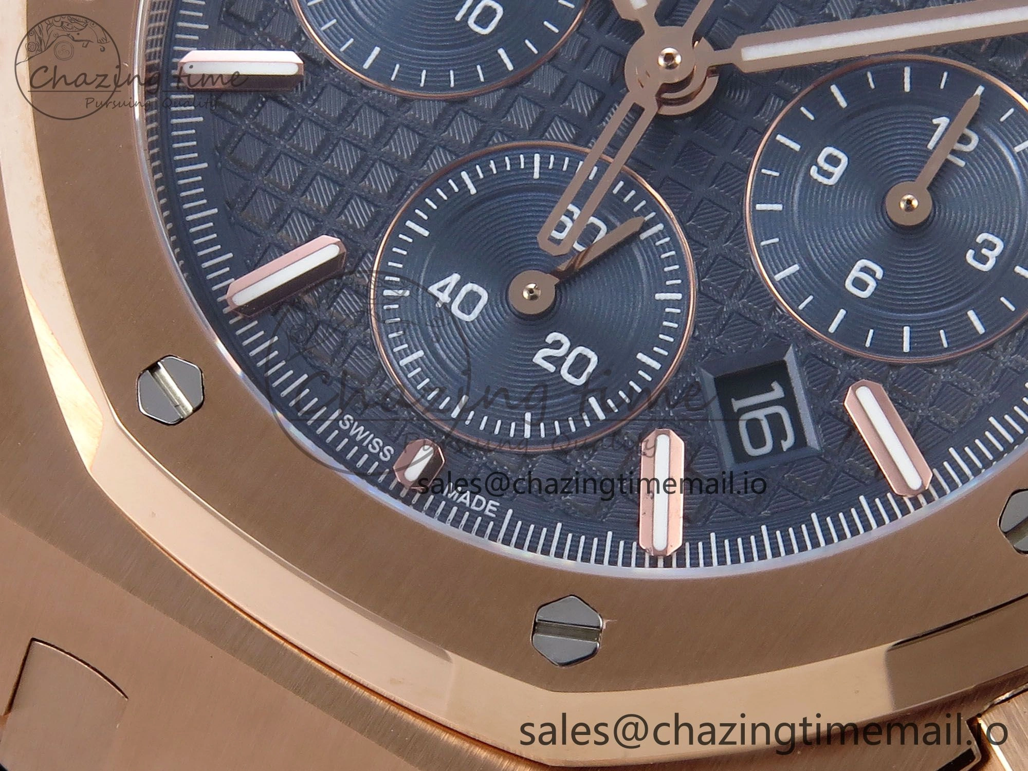 Royal Oak Chrono 26240OR RG BF Best Edition Blue Dial on RG Bracelet A Efficient 4324