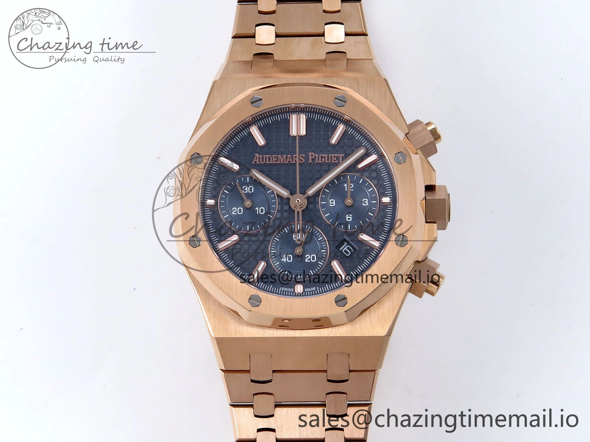Royal Oak Chrono 26240OR RG BF Best Edition Blue Dial on RG Bracelet A Efficient 4324