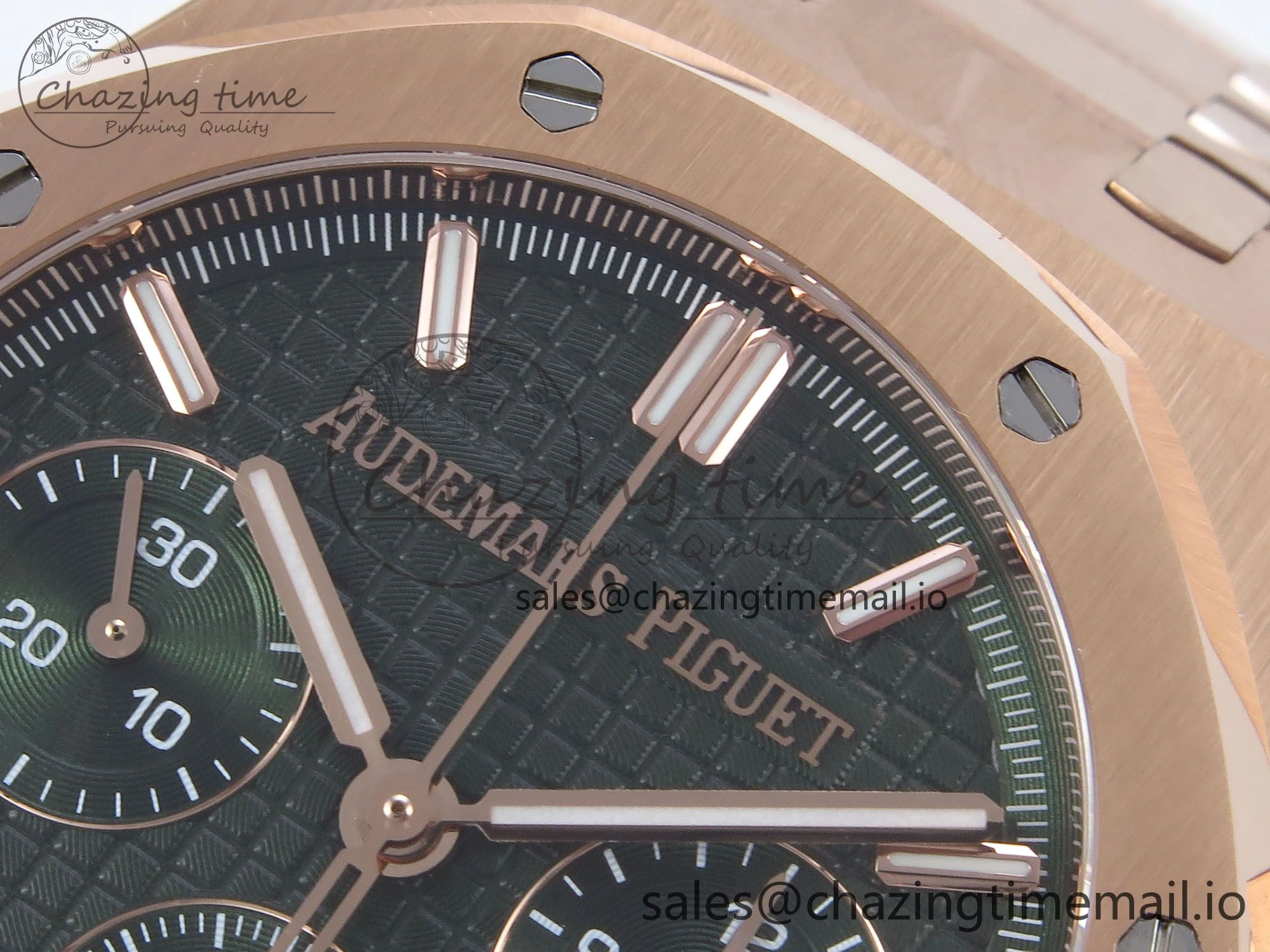 Sleek Royal Oak Chrono 26240OR RG BF Best Edition Green Dial on RG Bracelet A 4326