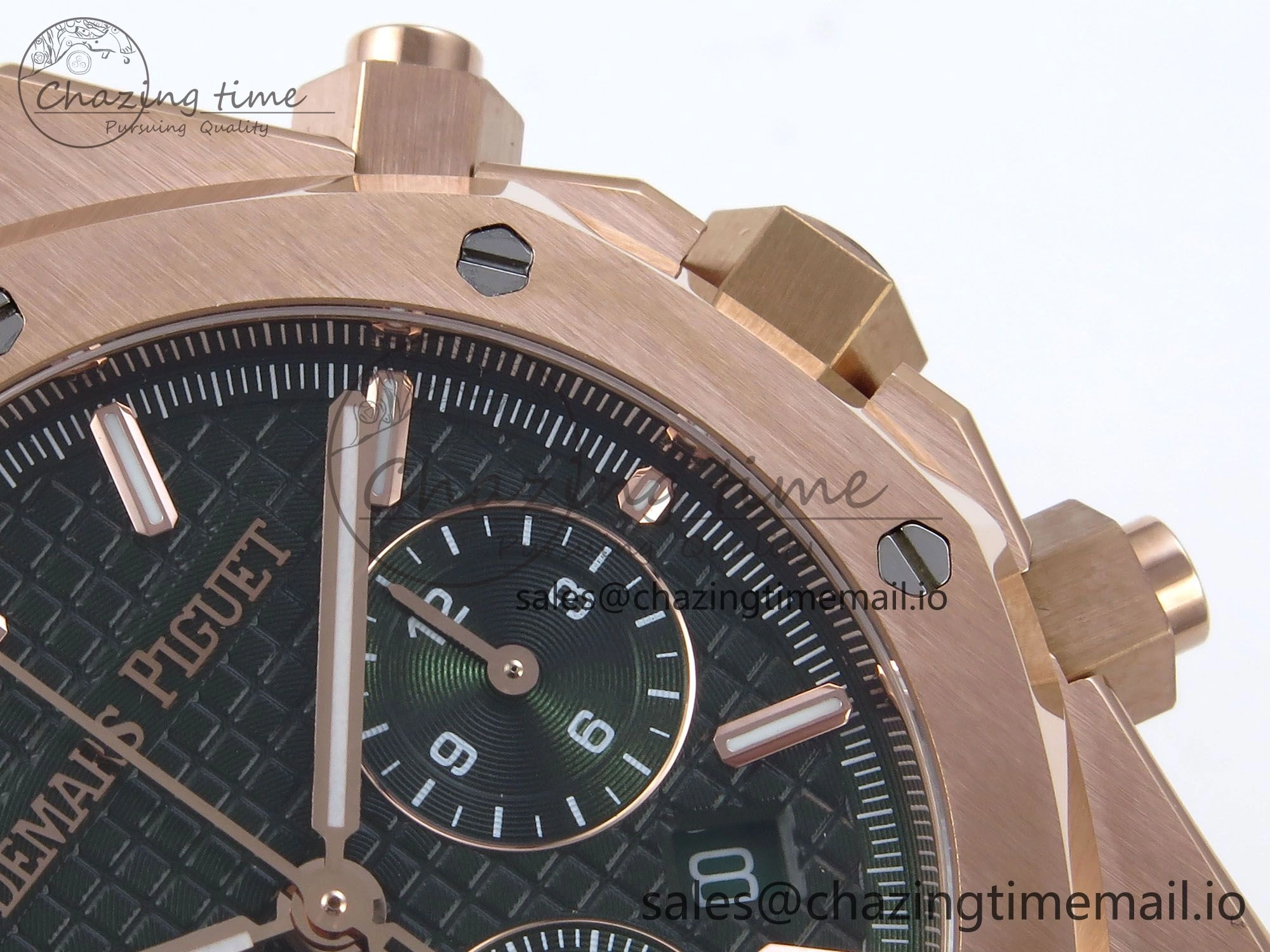 Sleek Royal Oak Chrono 26240OR RG BF Best Edition Green Dial on RG Bracelet A 4326