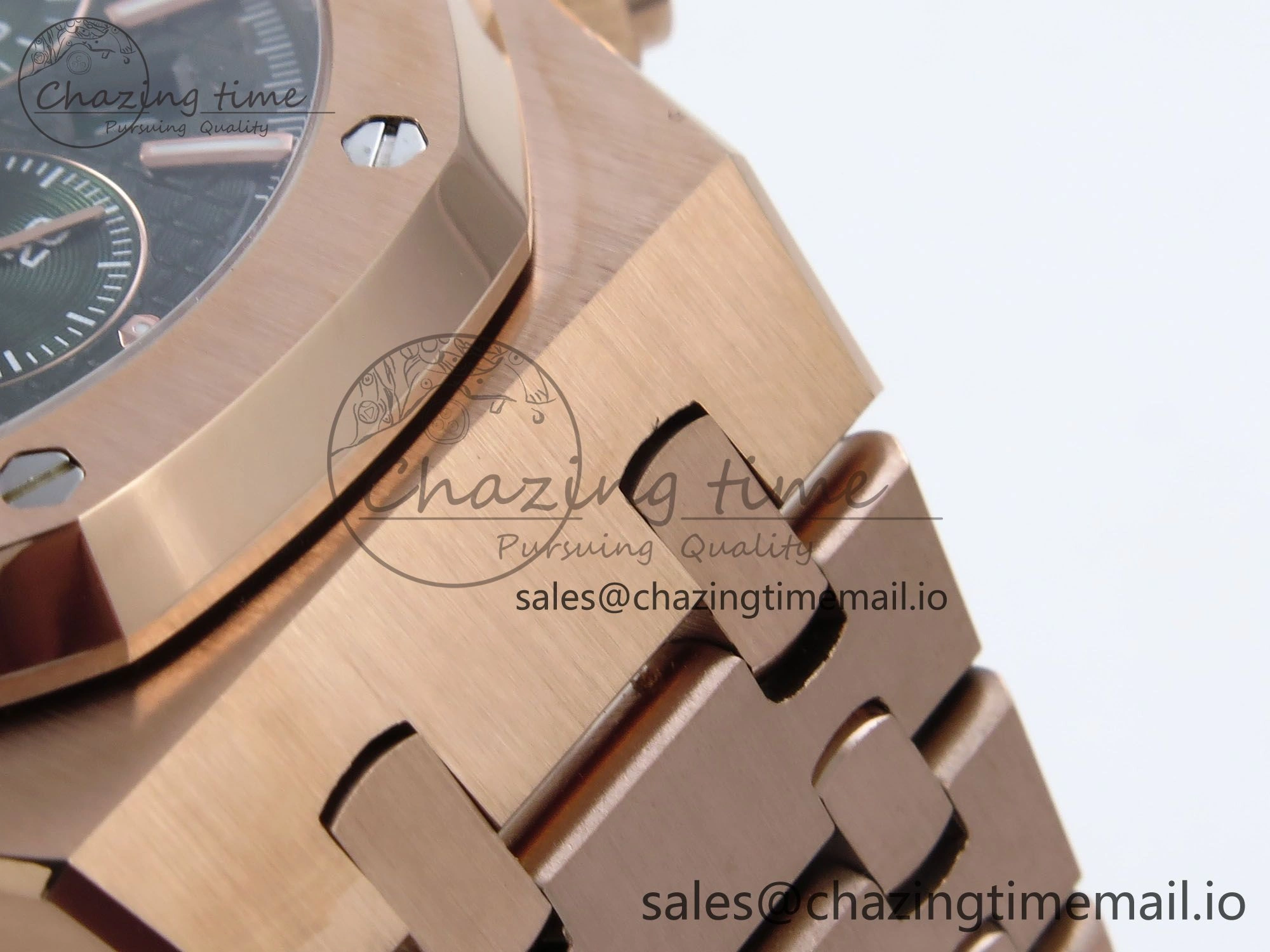 Sleek Royal Oak Chrono 26240OR RG BF Best Edition Green Dial on RG Bracelet A 4326