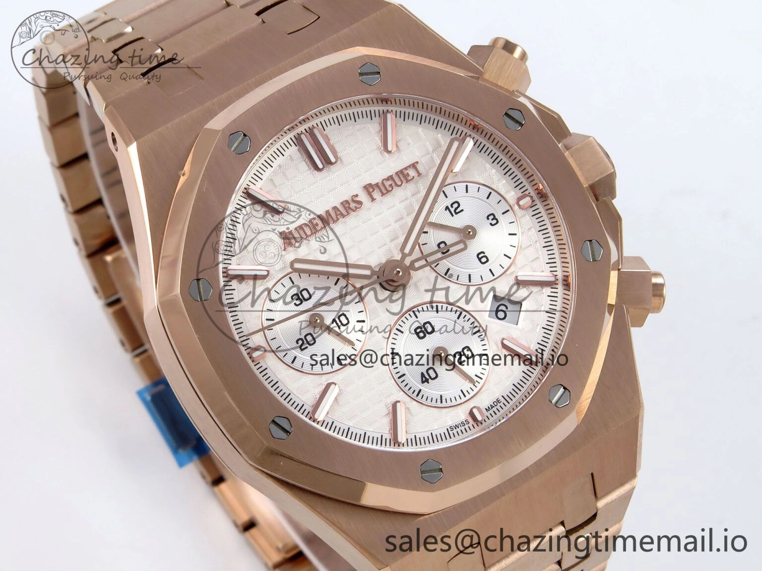 Affordable Royal Oak Chrono 26240OR RG BF Best Edition White Dial on RG Bracelet SH 4327