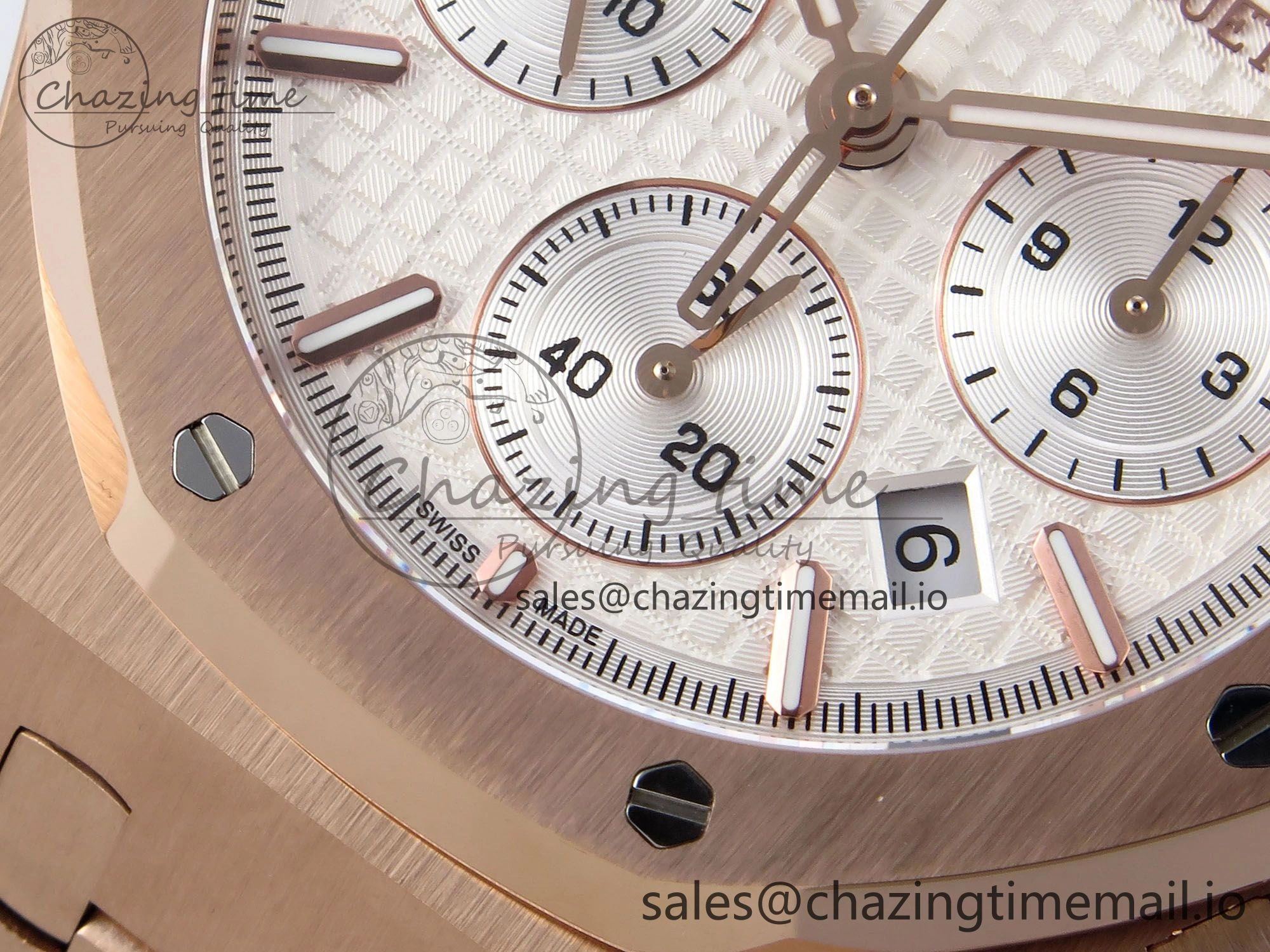 Affordable Royal Oak Chrono 26240OR RG BF Best Edition White Dial on RG Bracelet SH 4327