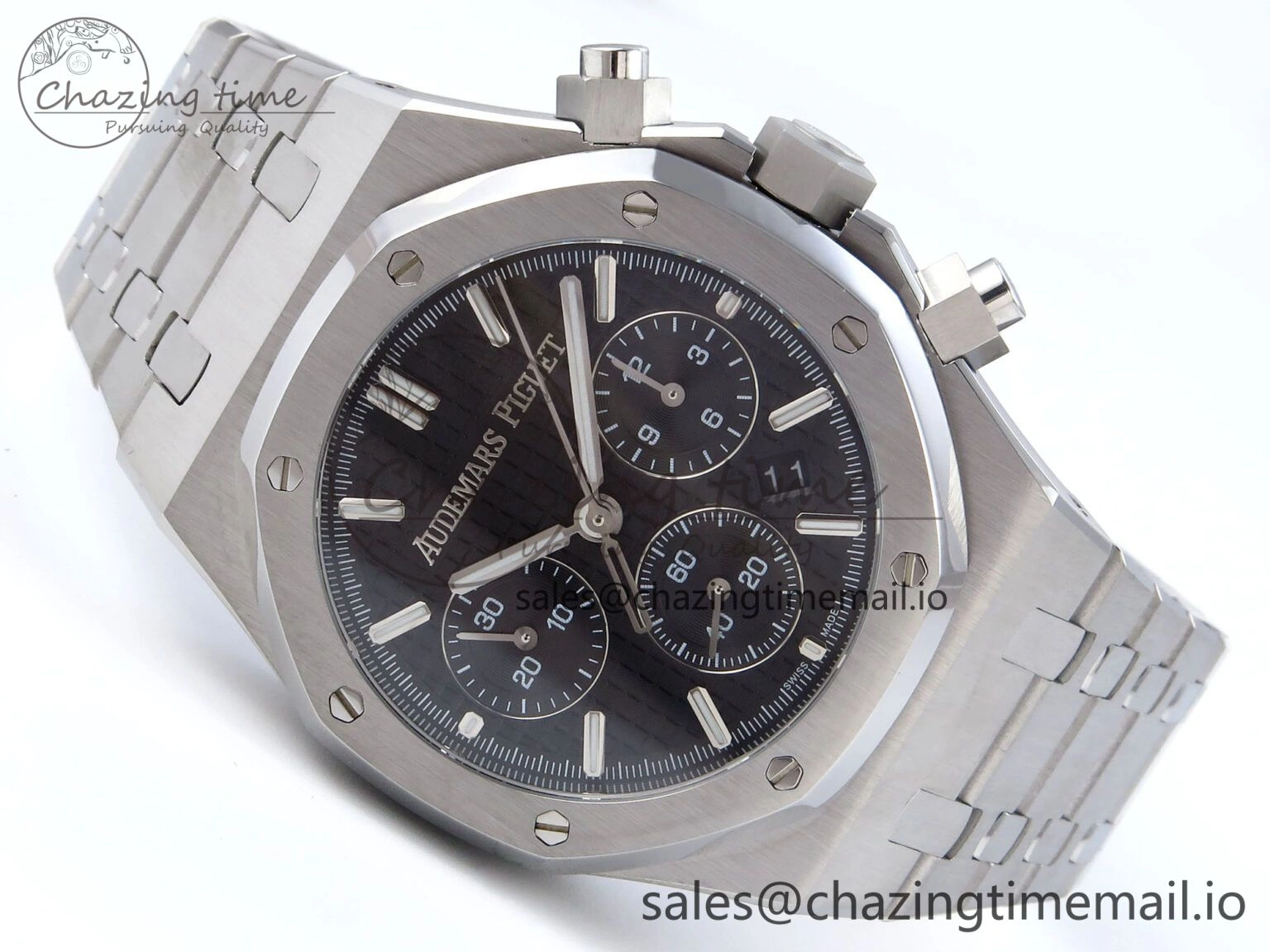 Chic Royal Oak Chrono 26240ST SS BF Best Edition Black Dial on SS Bracelet SH 4341