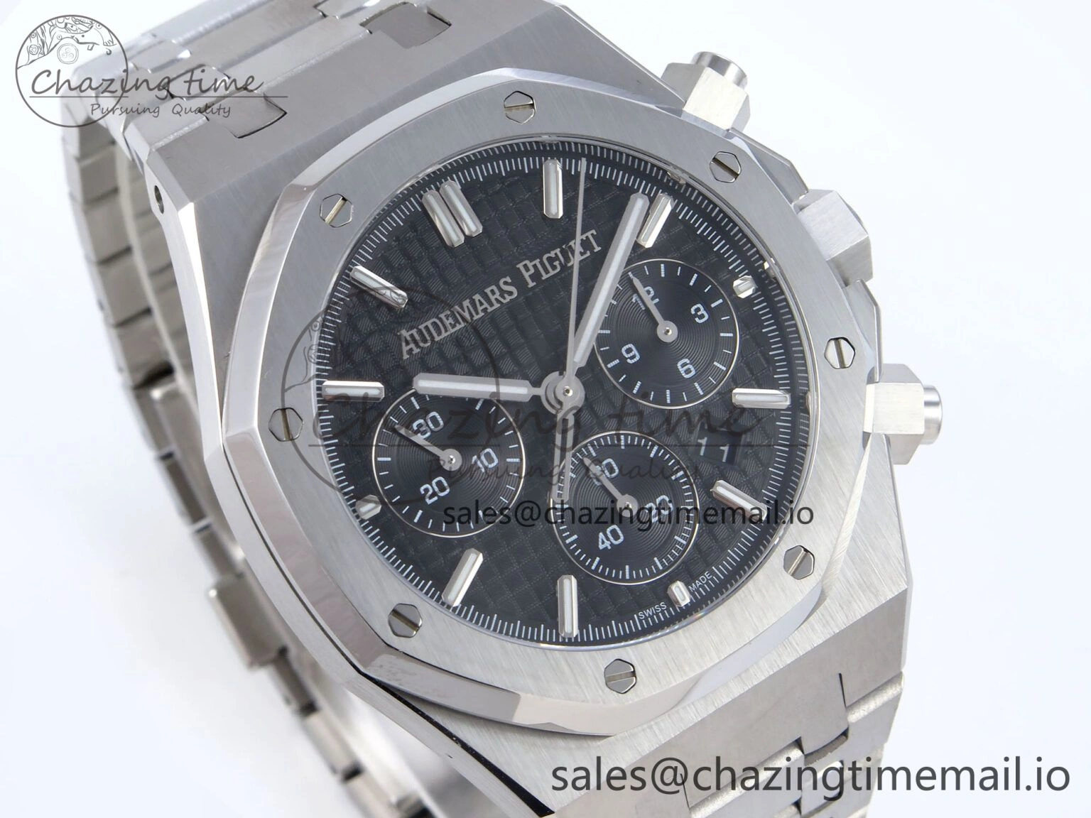 Chic Royal Oak Chrono 26240ST SS BF Best Edition Black Dial on SS Bracelet SH 4341