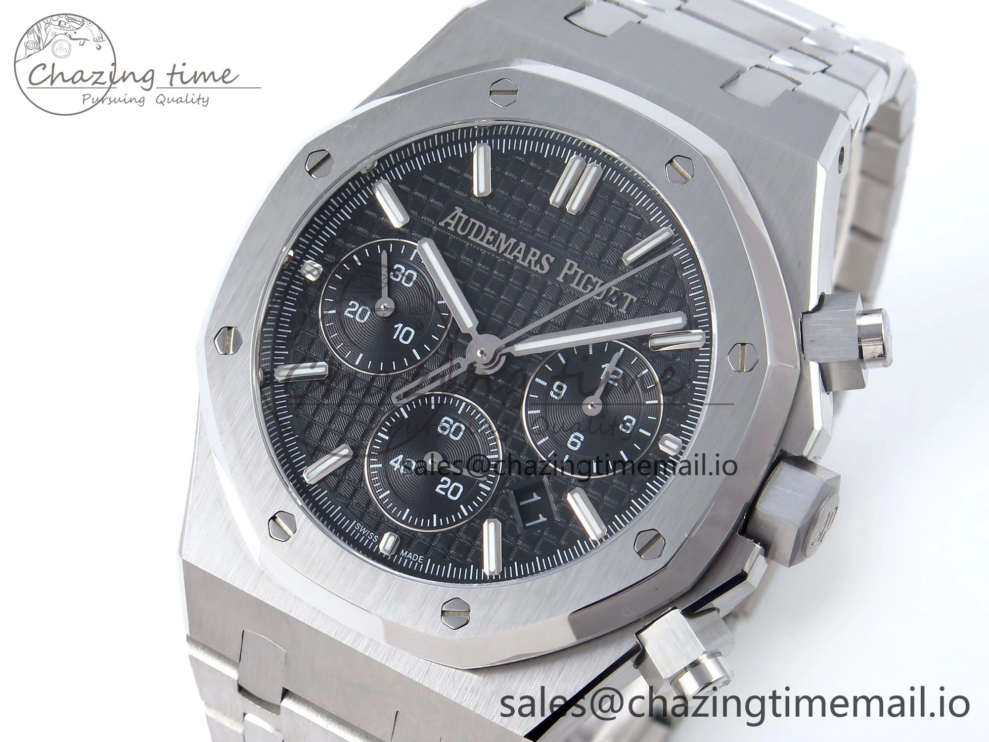 Chic Royal Oak Chrono 26240ST SS BF Best Edition Black Dial on SS Bracelet SH 4341