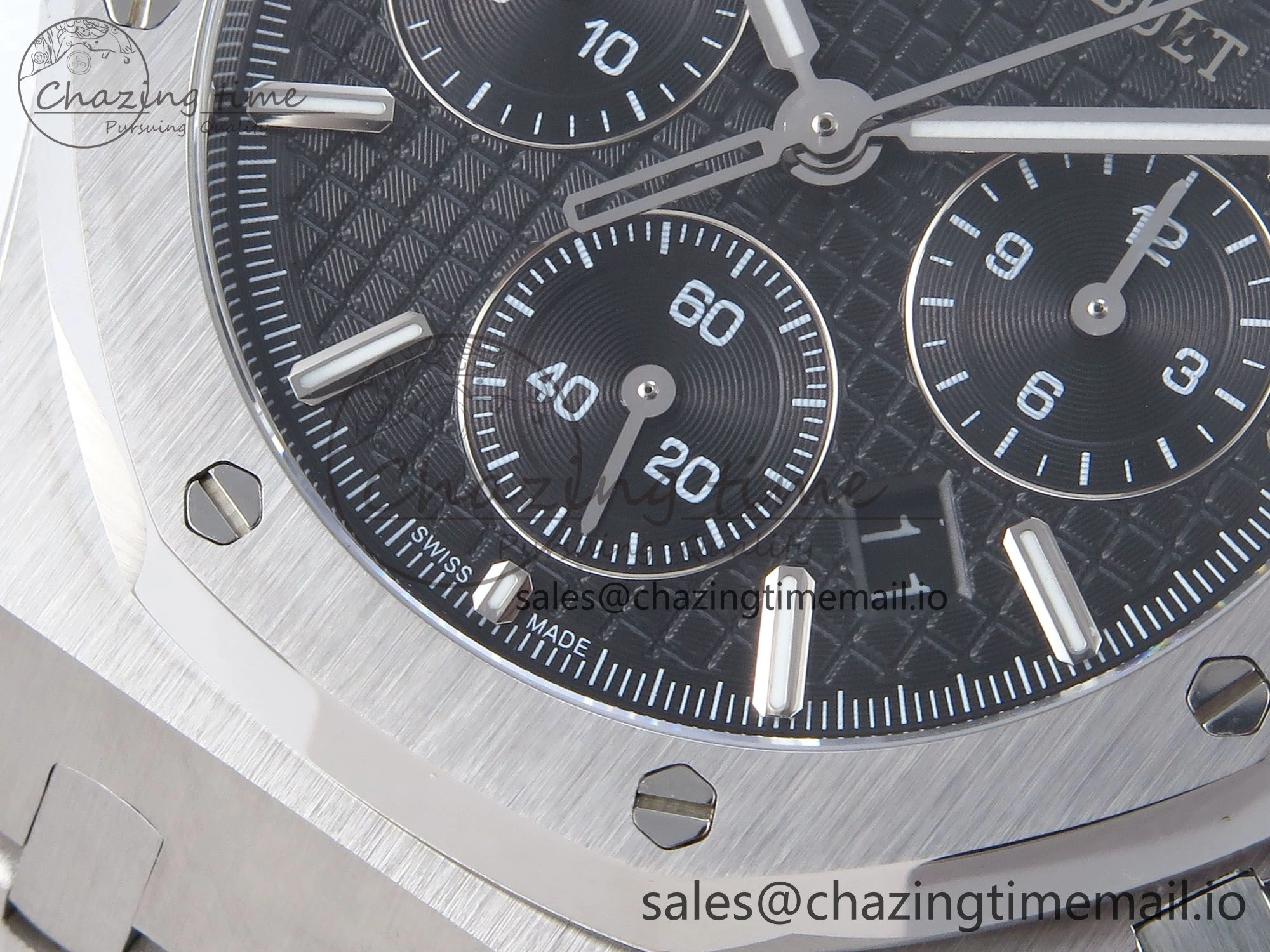 Chic Royal Oak Chrono 26240ST SS BF Best Edition Black Dial on SS Bracelet SH 4341