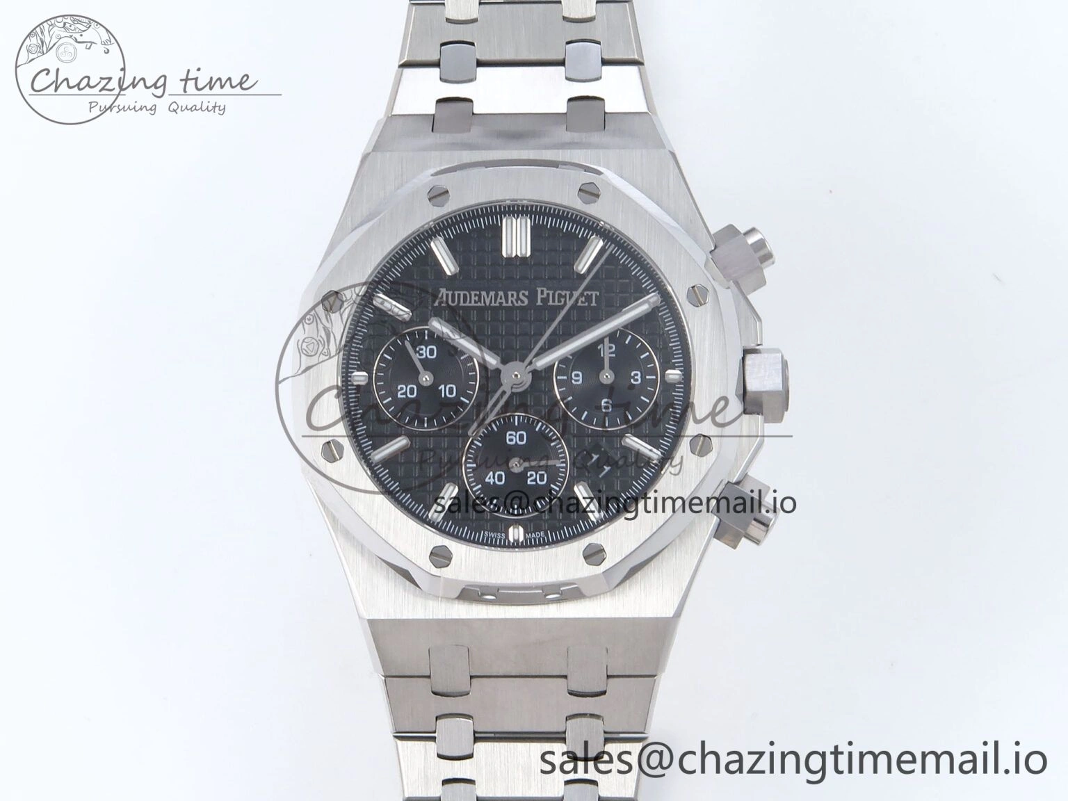 Chic Royal Oak Chrono 26240ST SS BF Best Edition Black Dial on SS Bracelet SH 4341