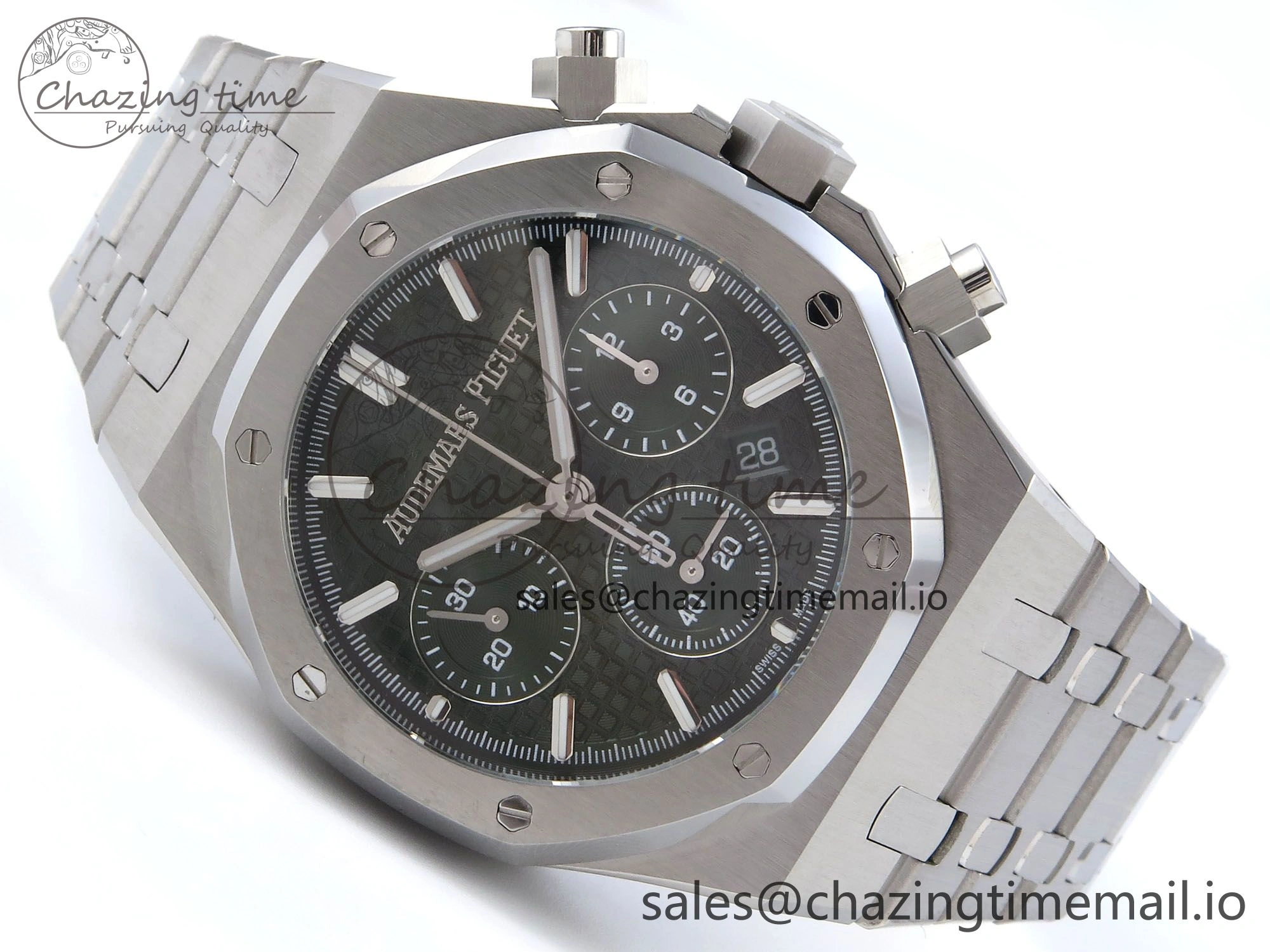 GoAnywhere Royal Oak Chrono 26240ST SS BF Best Edition Green Dial on SS Bracelet SH 4335